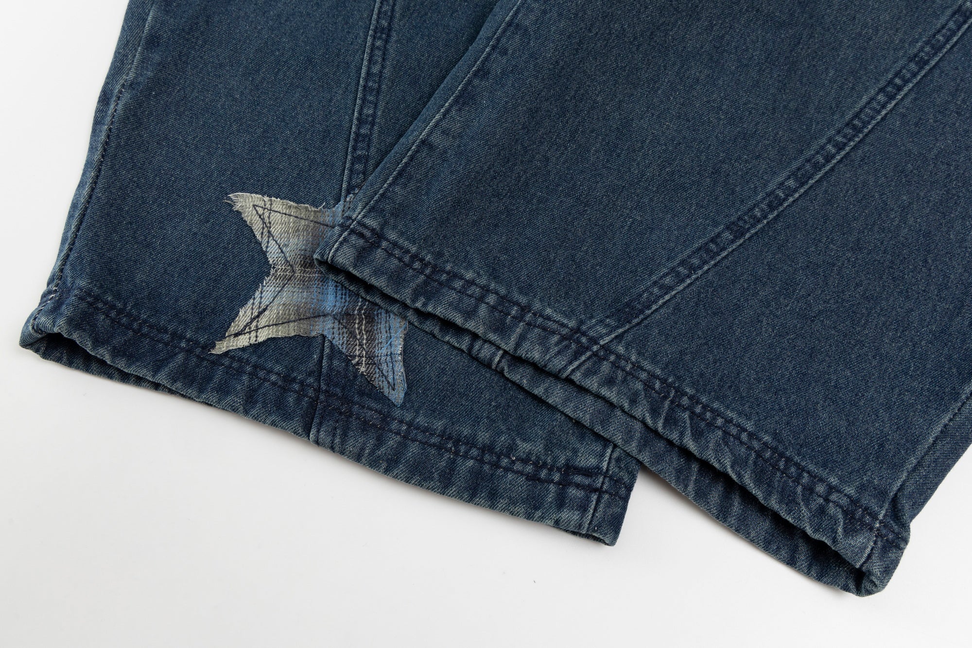 Star Patch Wide-Leg Jeans | Oversized Streetwear Denim