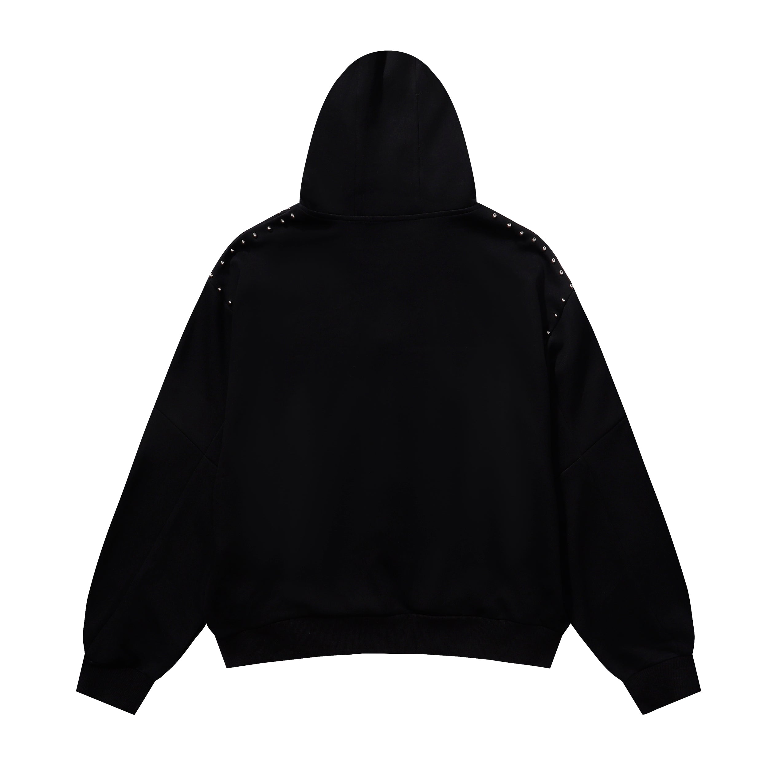 Omirad Studded Arc Zip Hoodie | Metal Stud Detail Streetwear