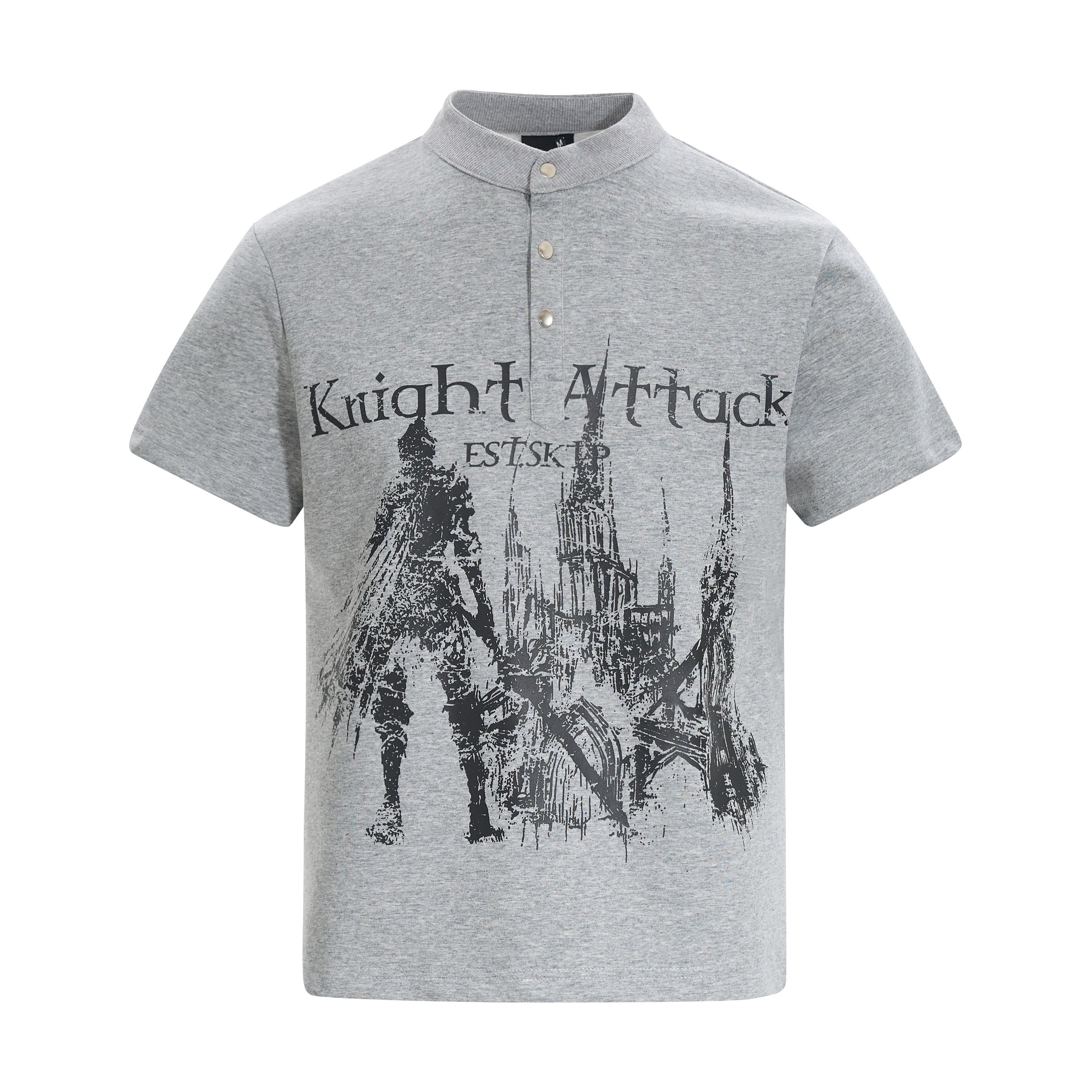 Omirad Knight Attack Graphic Polo Tee | Medieval Streetwear