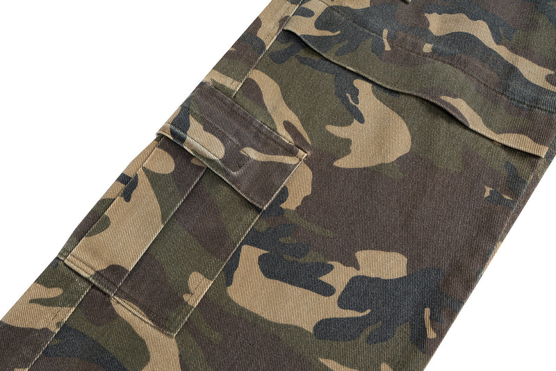 Omirad Layered Camo Denim Hybrid Cargo Pants