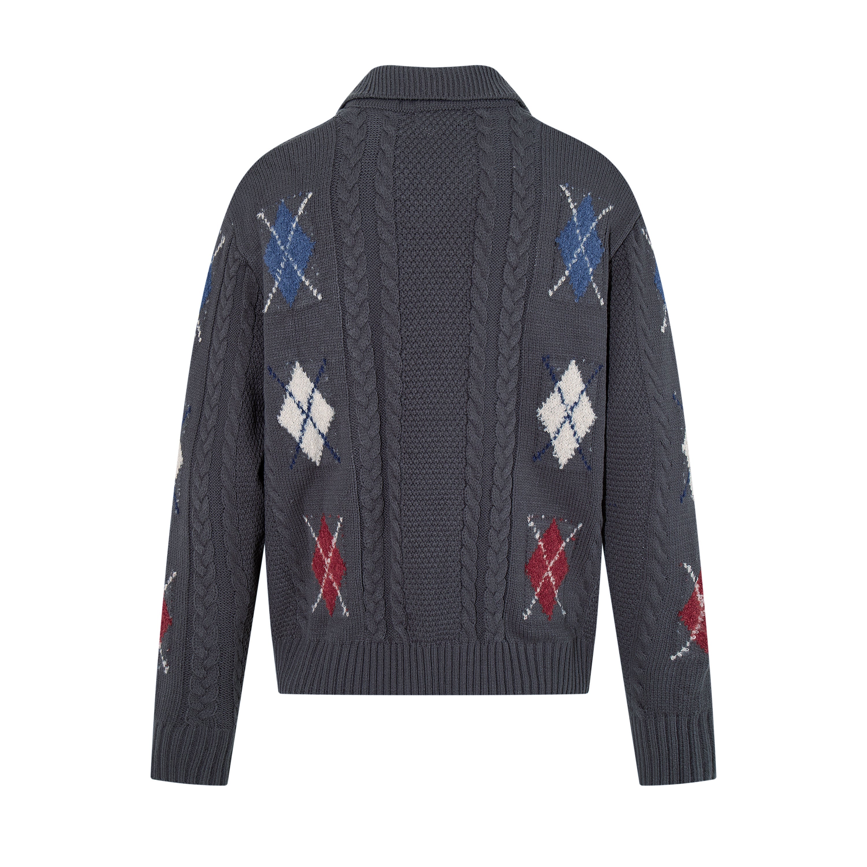 Argyle Cable Knit Cardigan | Vintage Prep Street Style