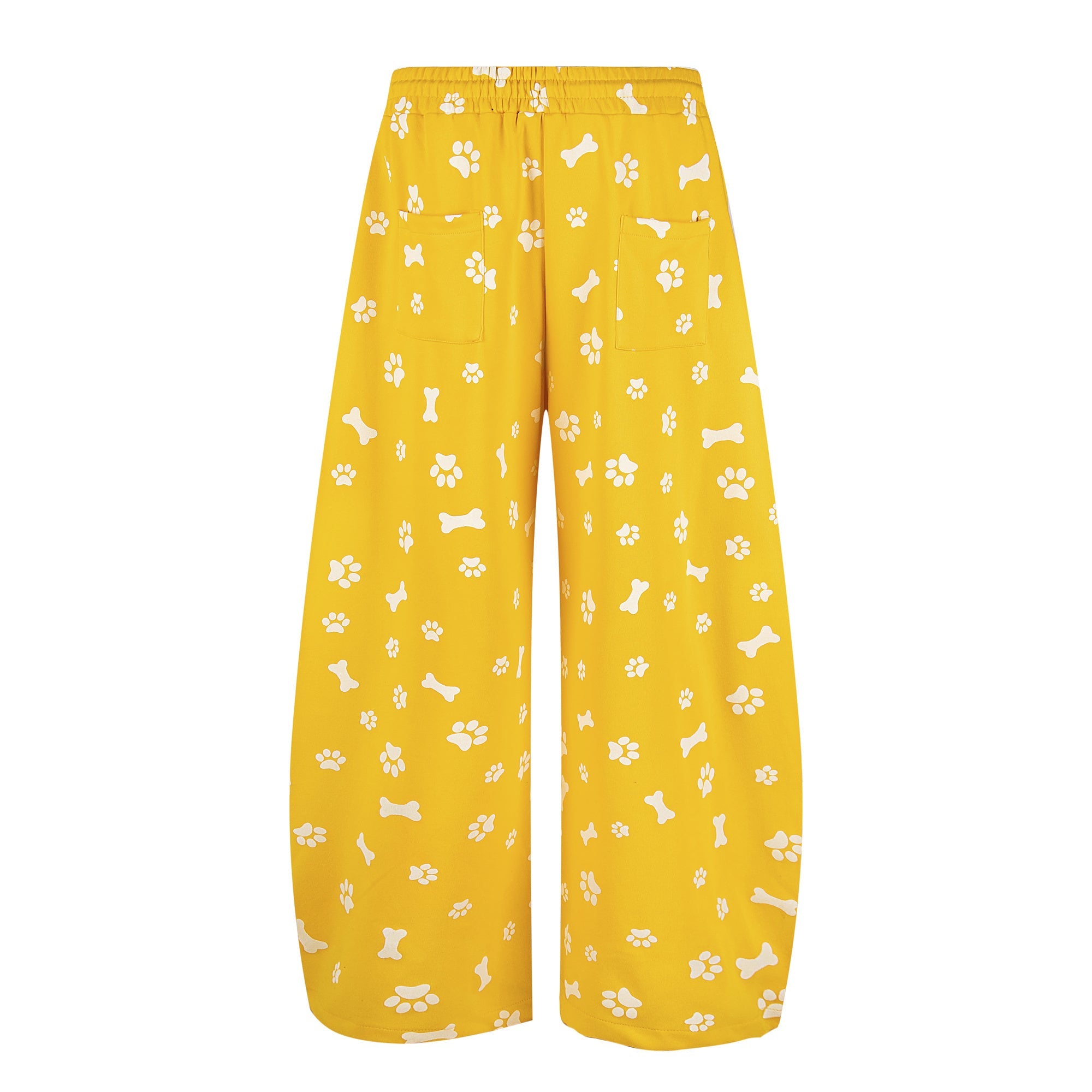 Paw Print Wide-Leg Lounge Pants | Dog Bone Streetwear Sweats