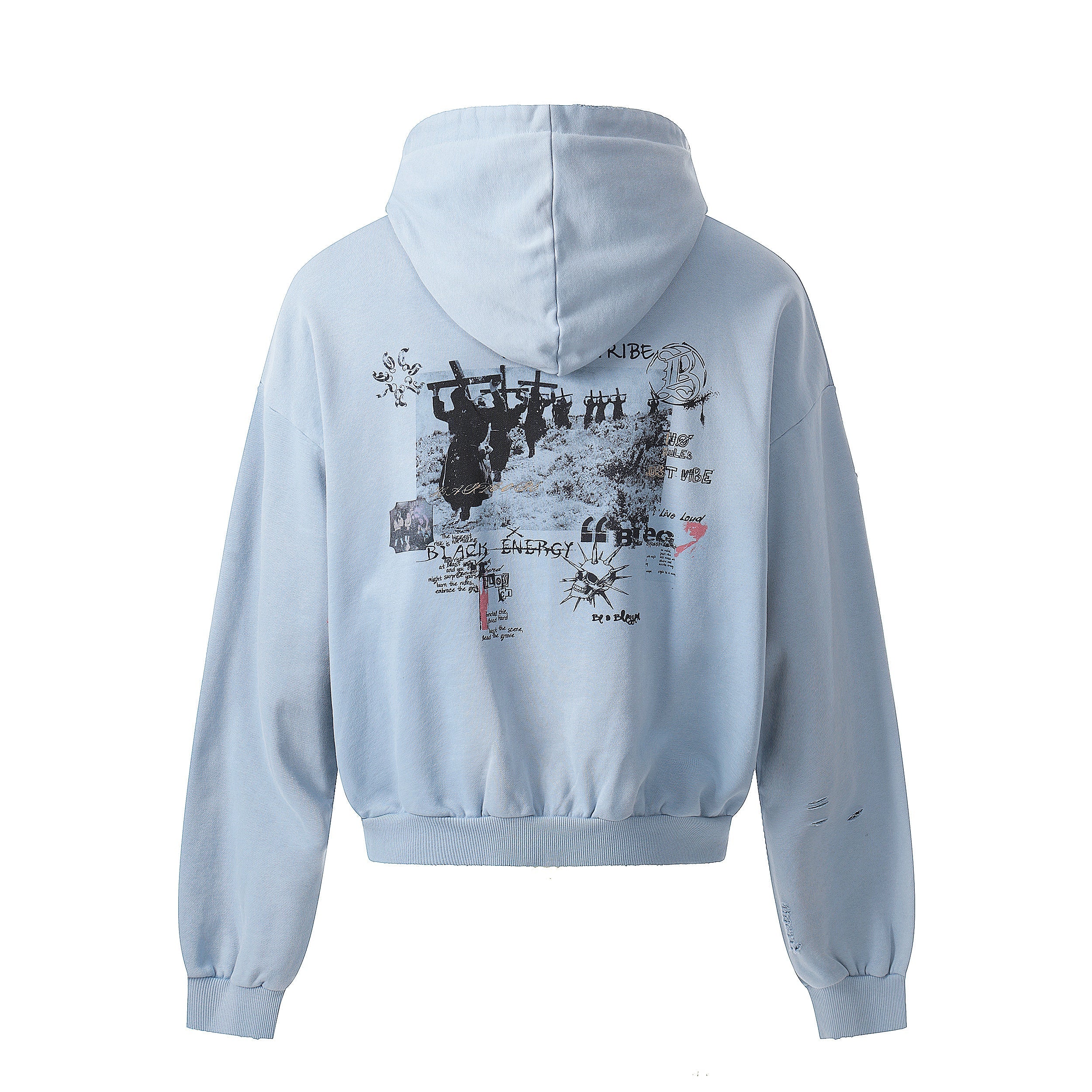 Omirad Collage Graphic Zip-Up Hoodie | Streetwear Art