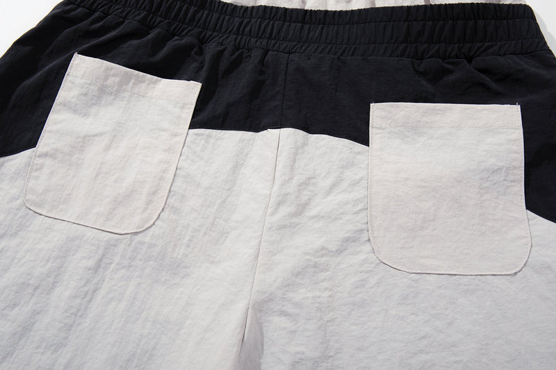 Script Graphic Wide-Leg Track Pants | Contrast Panel