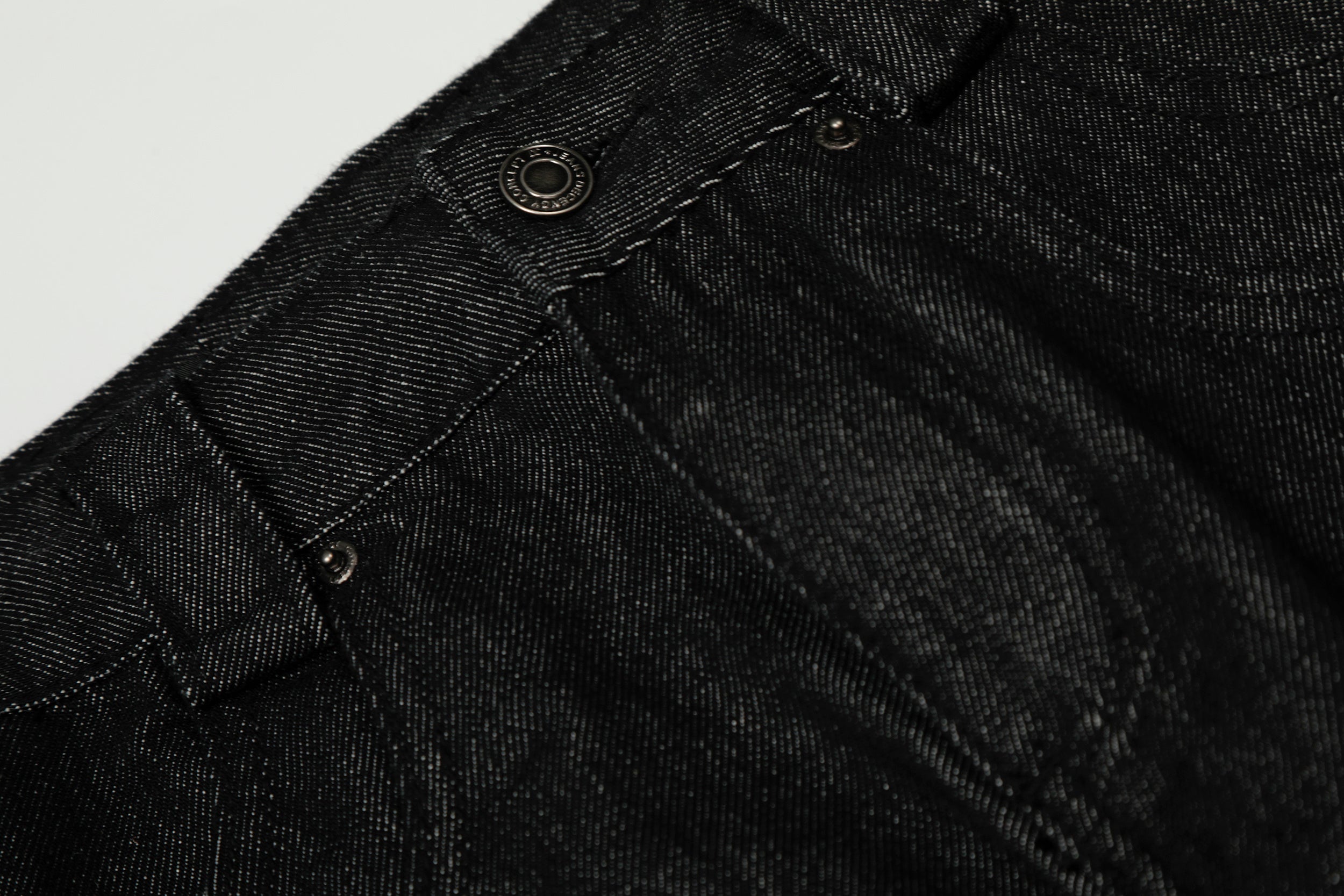 Structured Panel Balloon Wide-Leg Jeans in Black Denim