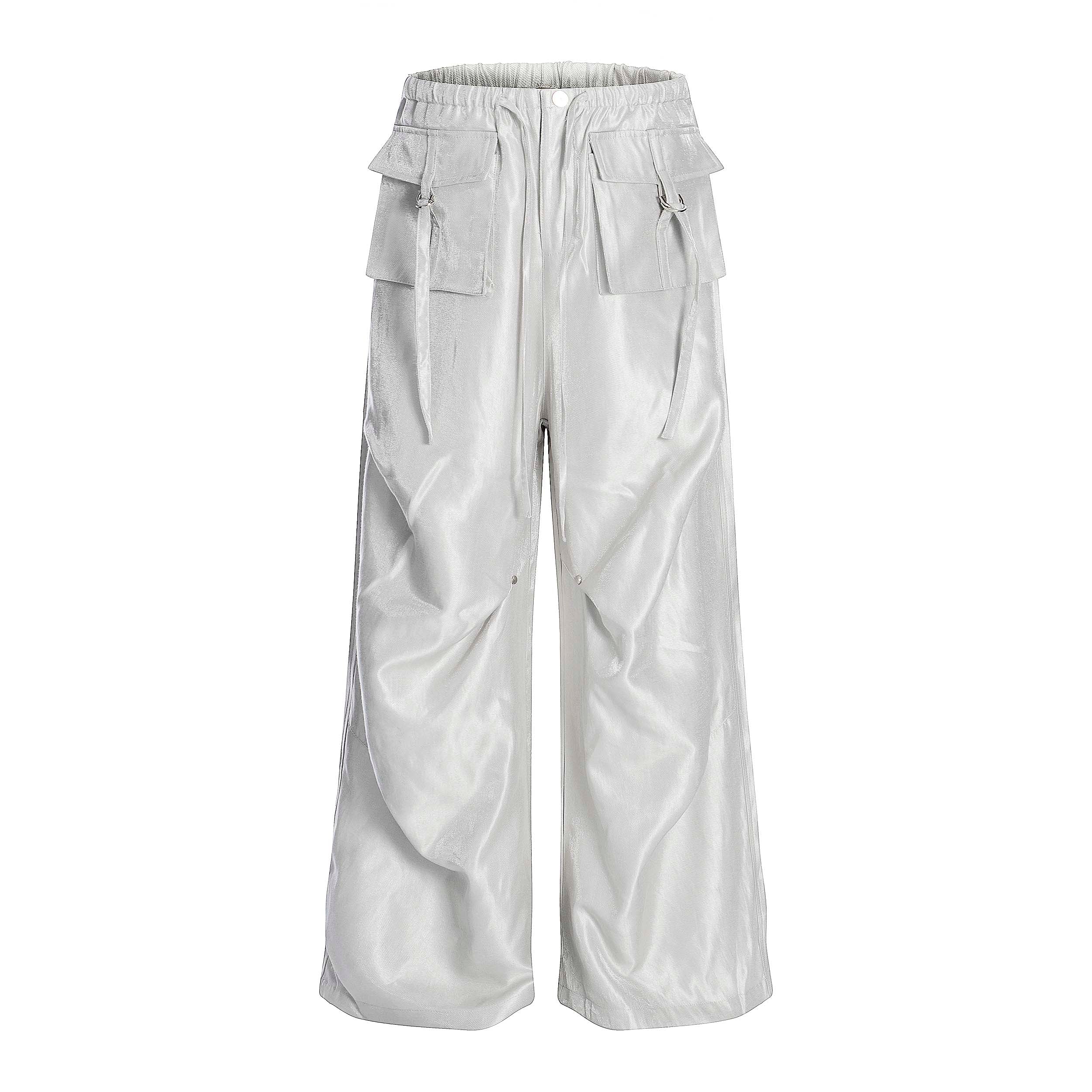 Omirad Glossy Utility Cargo Pants | Wide Leg Barrel Fit
