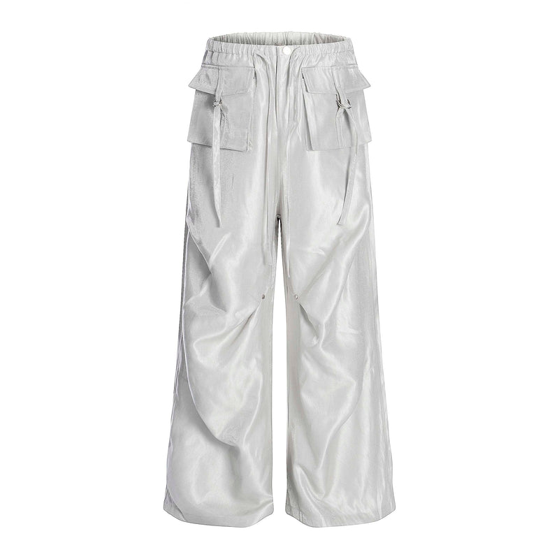 Omirad Glossy Utility Cargo Pants | Wide Leg Barrel Fit