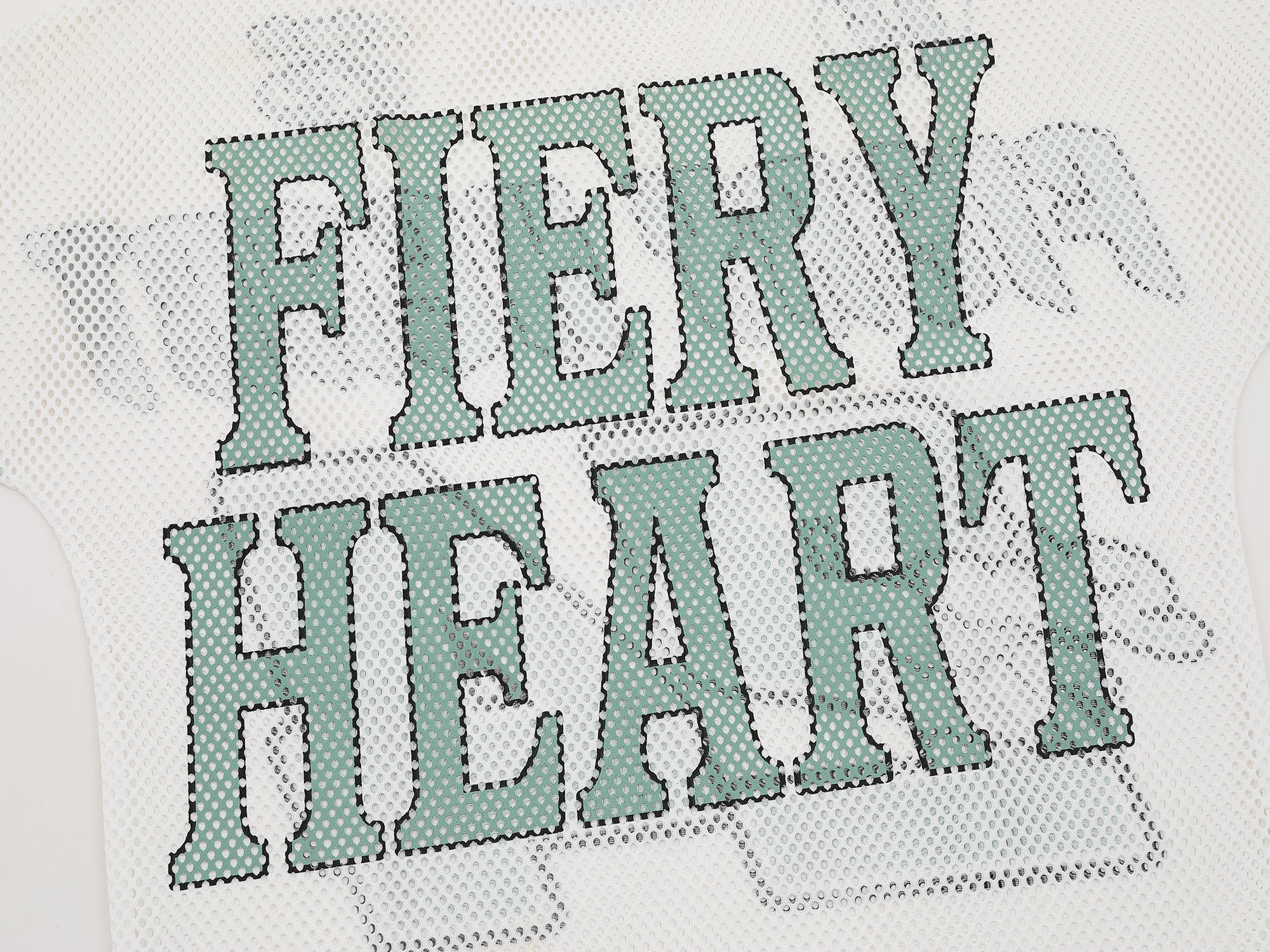 Omirad Fiery Heart Mesh Jersey Tee | Varsity Graphic Streetwear