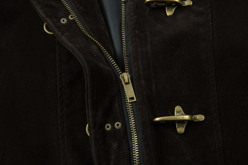 Suede-Texture Metal Clasp Jacket | Vintage Street Style