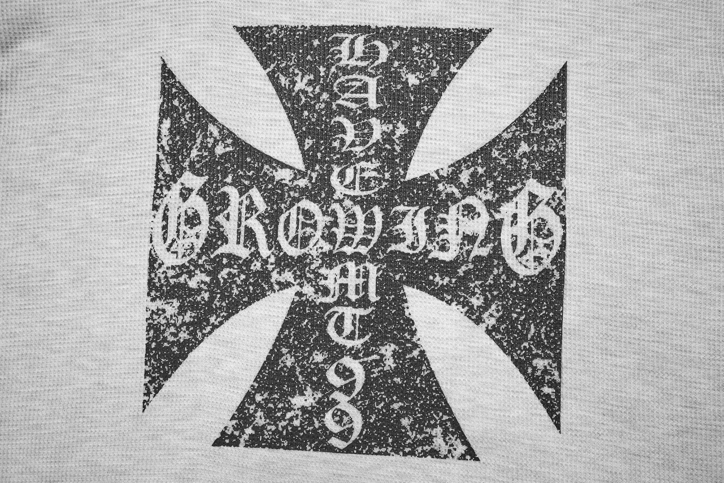 Gothic Cross Knit Sweatshirt | Distressed Graphic Oversized Fit