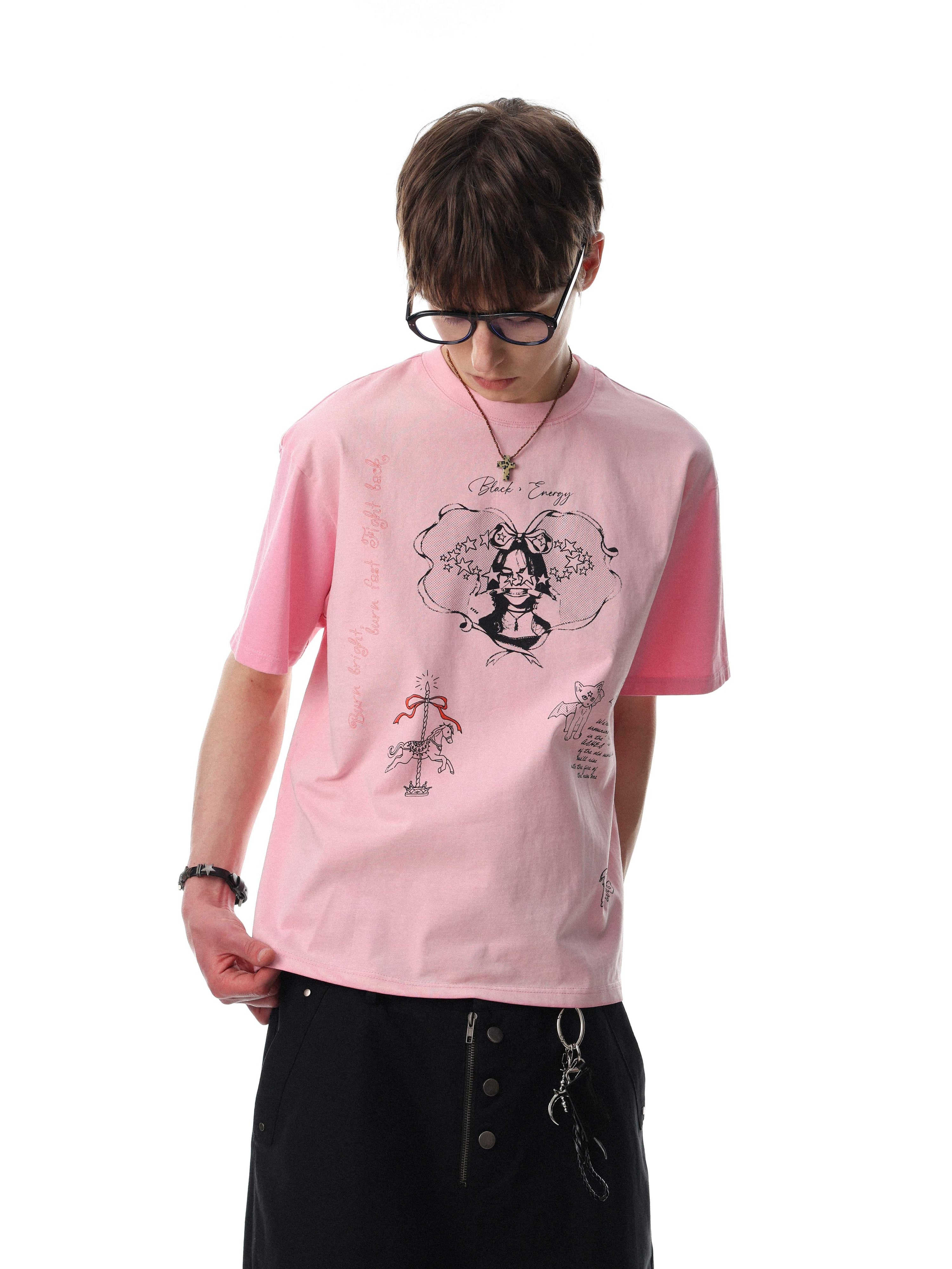 Omirad Cute Sketch Graphic Tee | Streetwear Cotton T-Shirt