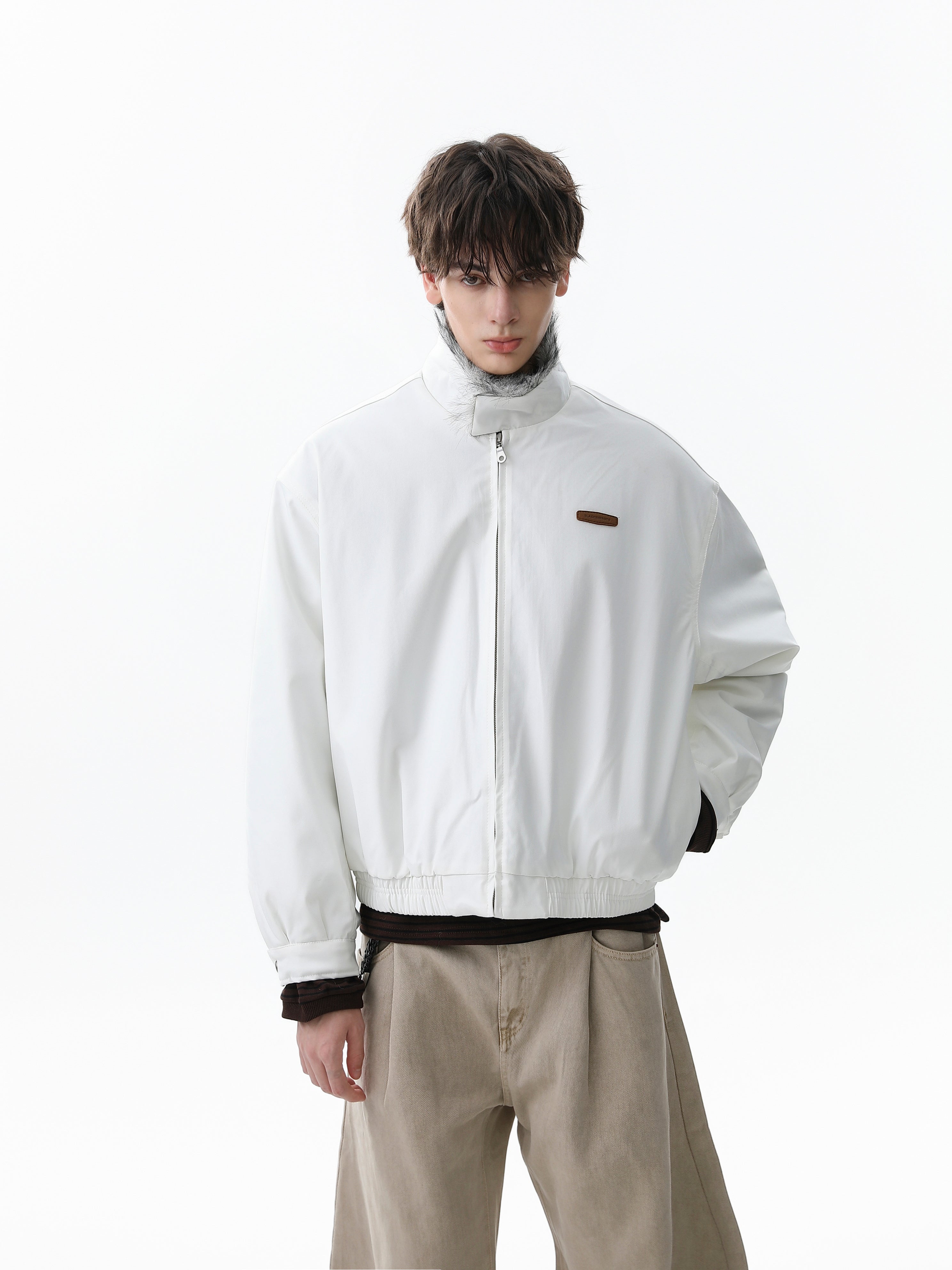 Omirad Minimal Faux-Fur Collar Bomber Jacket | Off-White