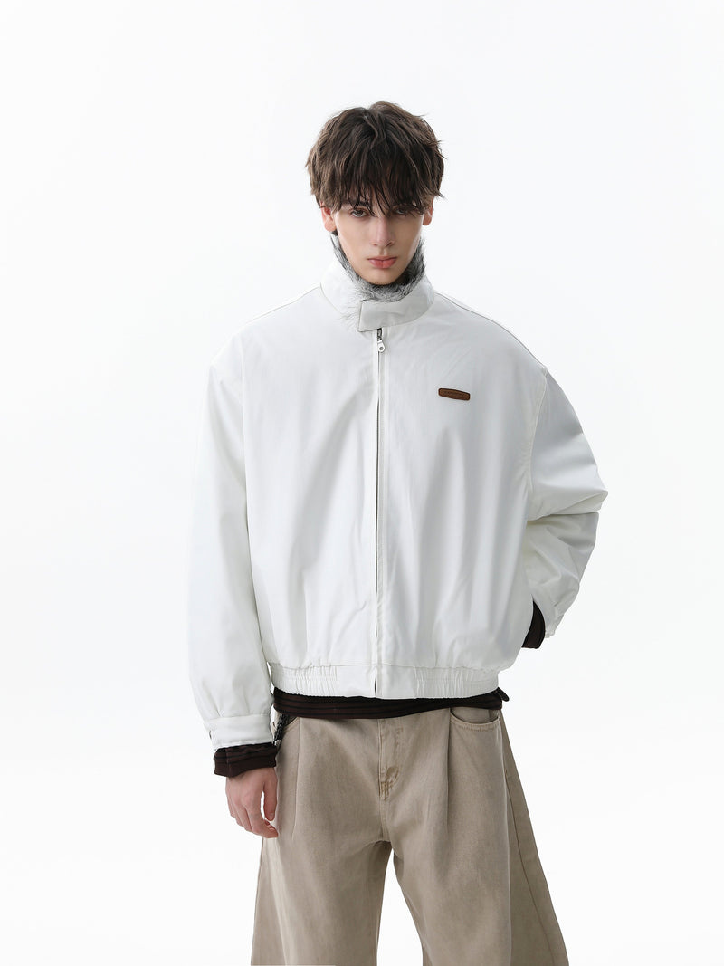 Omirad Minimal Faux-Fur Collar Bomber Jacket | Off-White