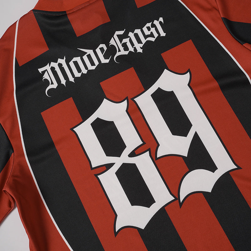 Flame Stripe Number Football Jersey | Street Athletic Fit