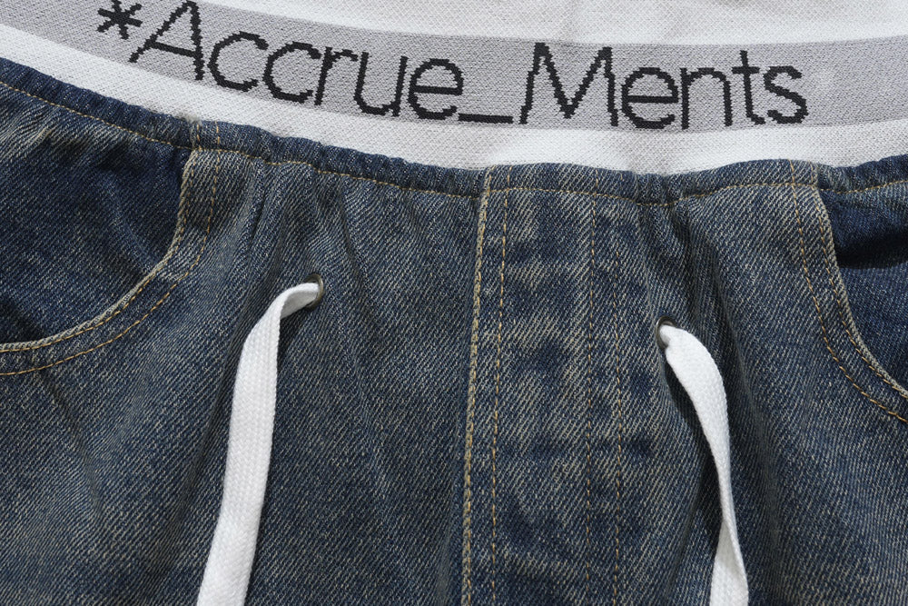 Omirad Wide-Leg Drawstring Denim Pants | Oversized Fit
