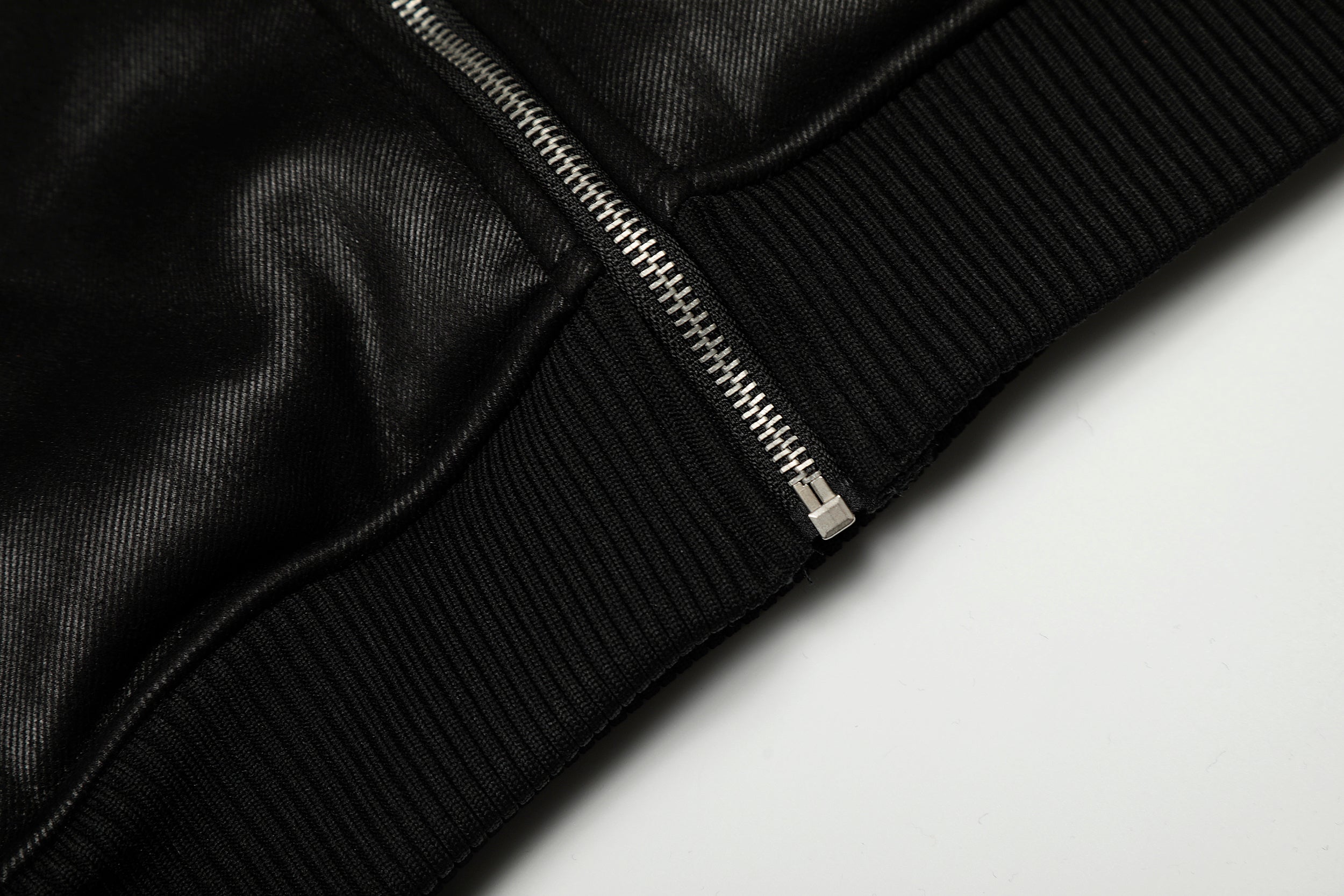 Omirad Badge PU Leather Hooded Varsity Jacket
