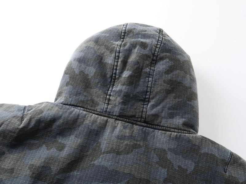 Reversible Camo Hooded Bomber Jacket | Two-Way Style