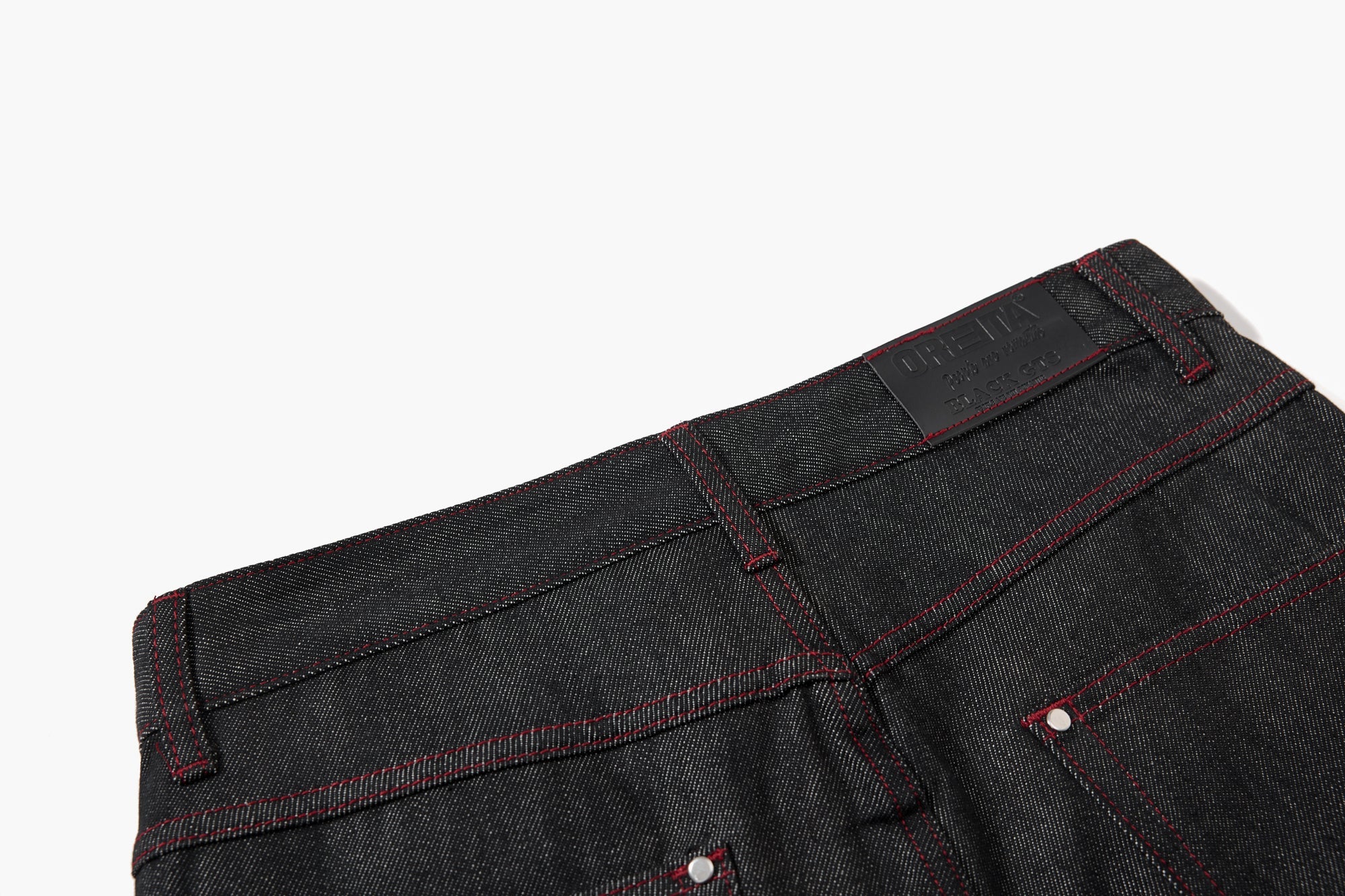 Omirad Multi-Pocket Wide-Leg Denim Pants | Red Contrast Stitch