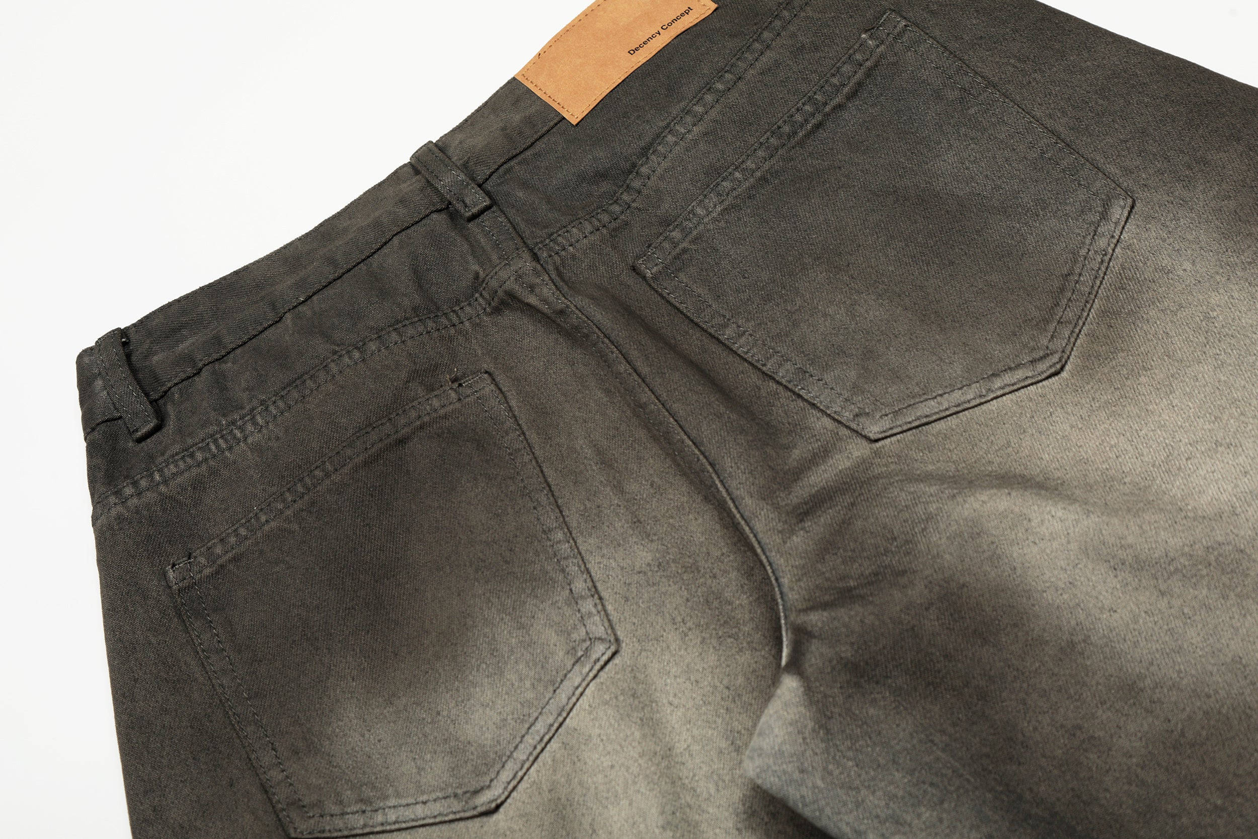 Omirad Faded Curved Wide-Leg Denim Pants | Vintage Wash