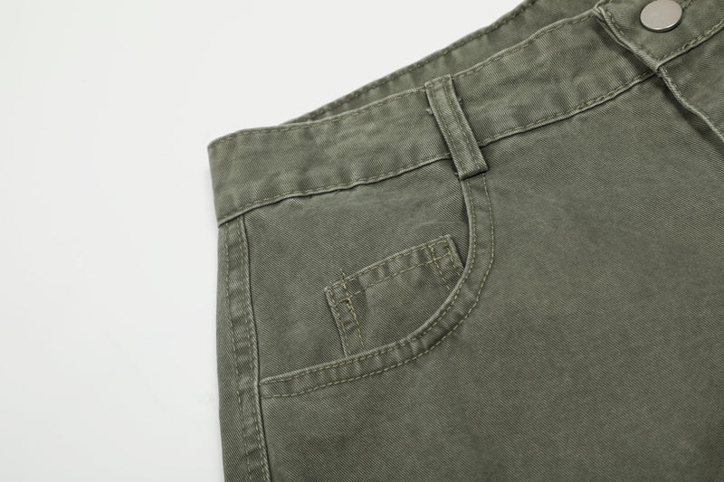 Omirad Heavy-Wash Wide-Leg Cargo Pants | Oversized Streetwear
