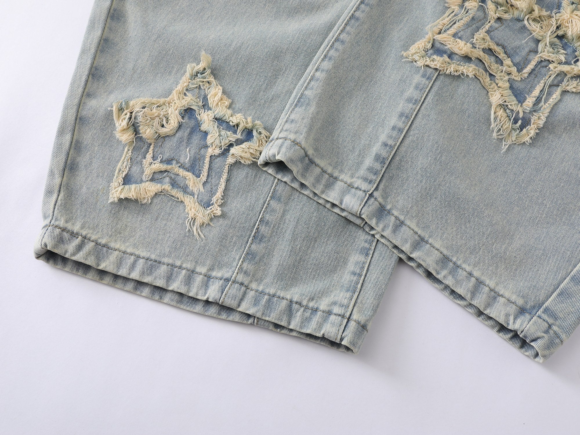 Star Distressed Wide-Leg Baggy Jeans | Streetwear Denim