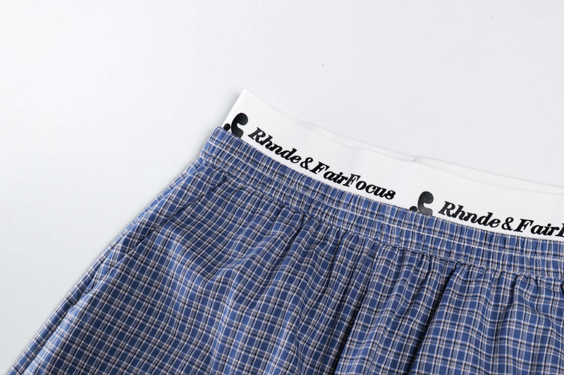 Check Pattern Relaxed Wide-Leg Cotton Pants | SEAKOFF