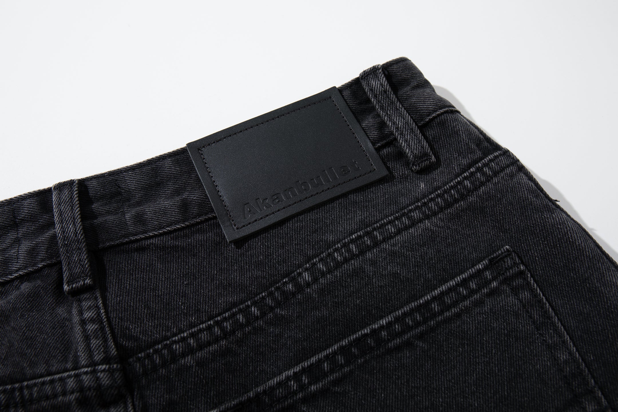 Omirad Painted Distressed Wide-Leg Jeans | Washed Black Denim