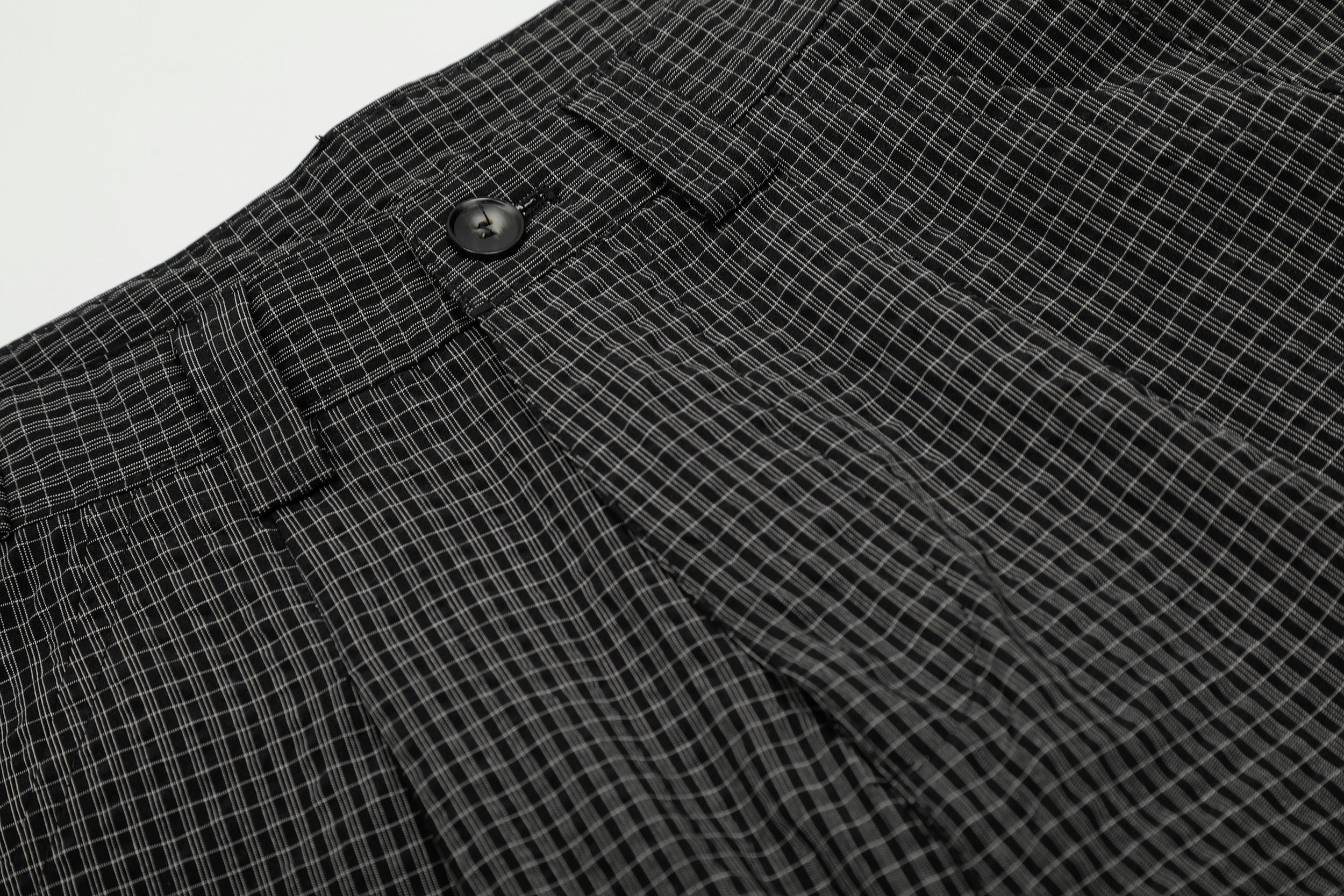 Omirad Micro-Check Curved-Leg Wide Trousers