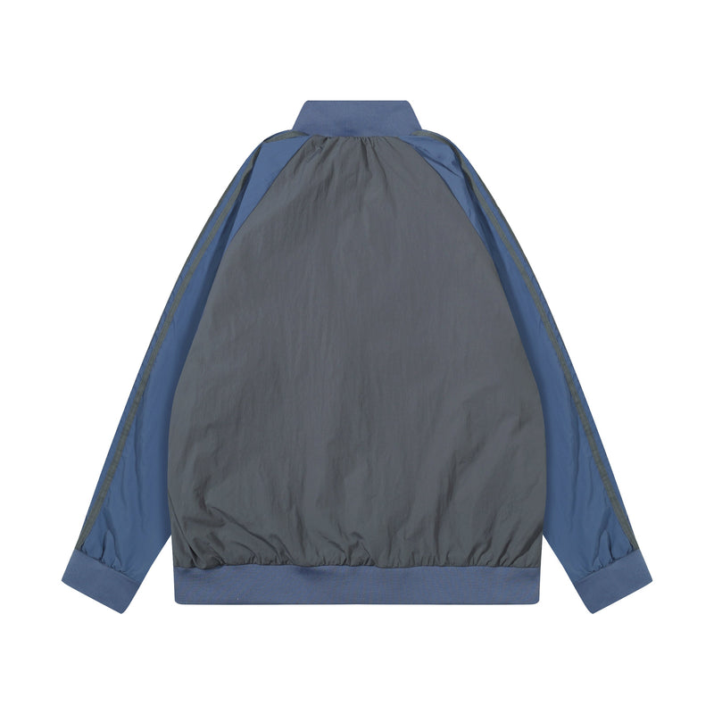 Omirad Retro Track Zip Jacket | Triple-Stripe Nylon Windbreaker