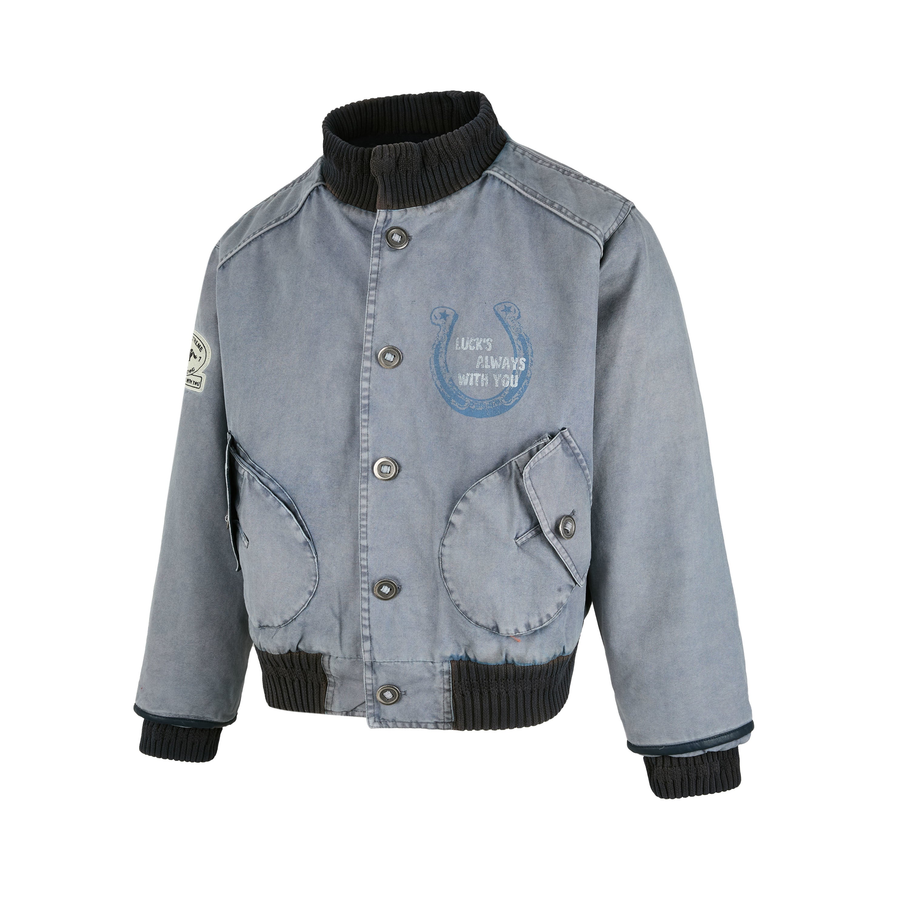 Omirad Vintage Washed Varsity Bomber Jacket | Cropped Fit