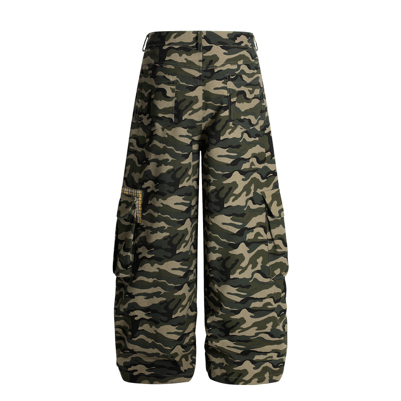 Omirad Camo Wide-Leg Cargo Pants | Y2K Streetwear Baggy Fit