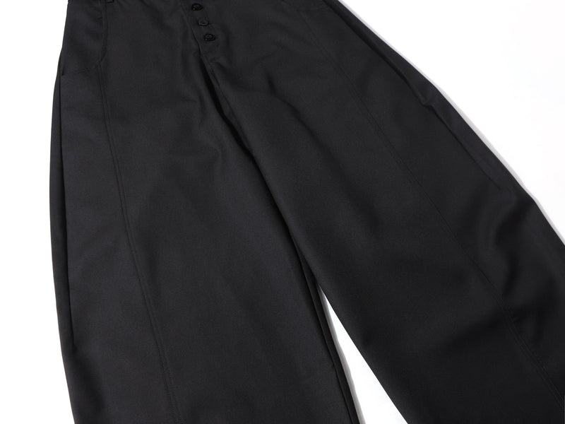 Multi-Button Barrel Wide-Leg Trousers | Sculpted Silhouette