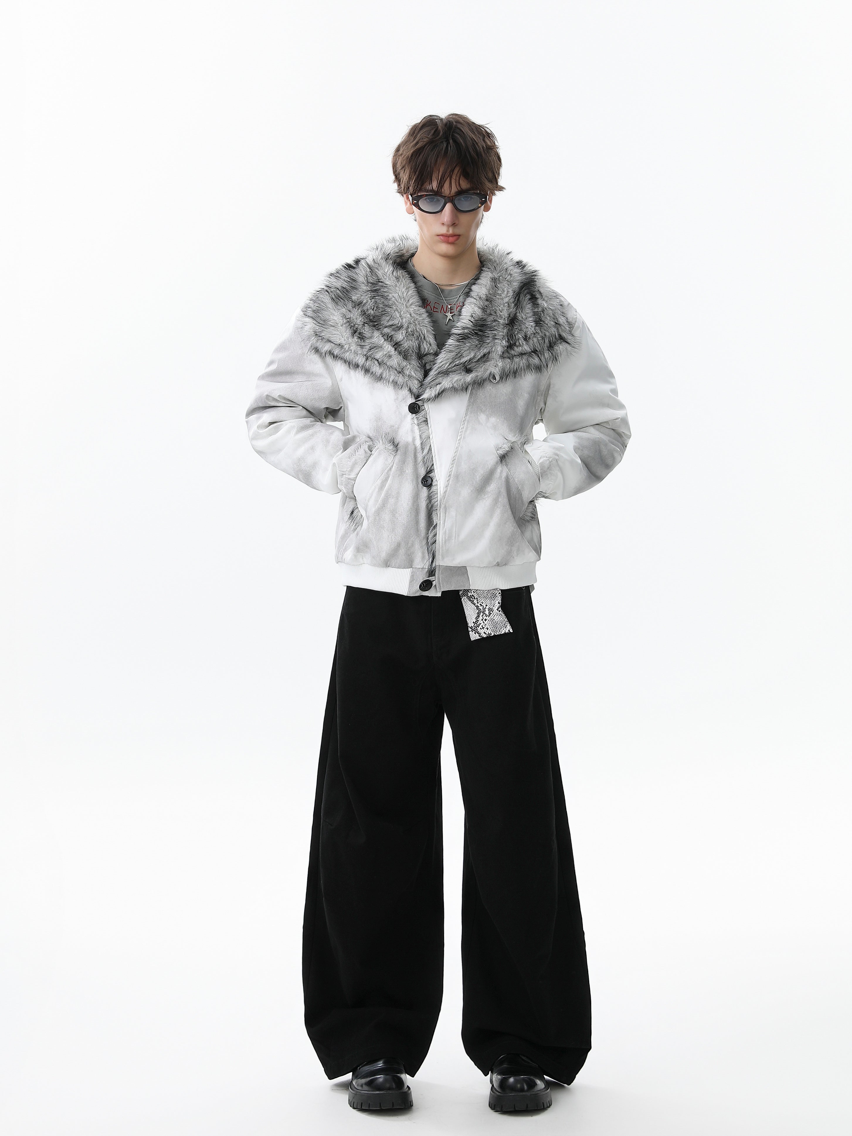 Faux Fur Panel Cropped Bomber Jacket | Streetwear Winter Coat