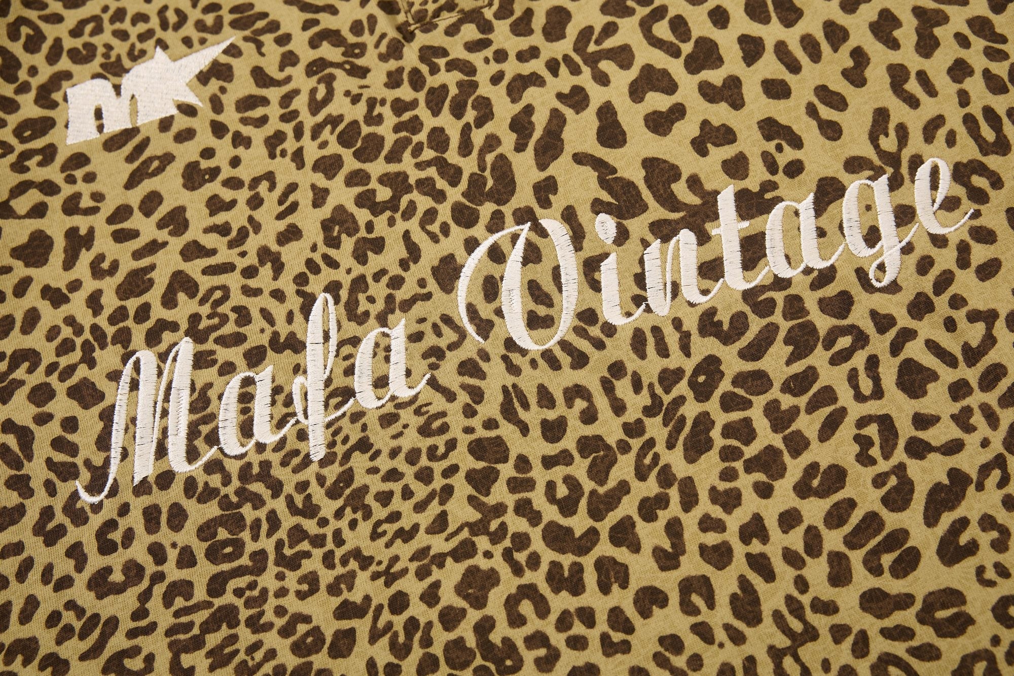 Mafa Vintage Leopard Print Polo Tee | Y2K Streetwear Shirt