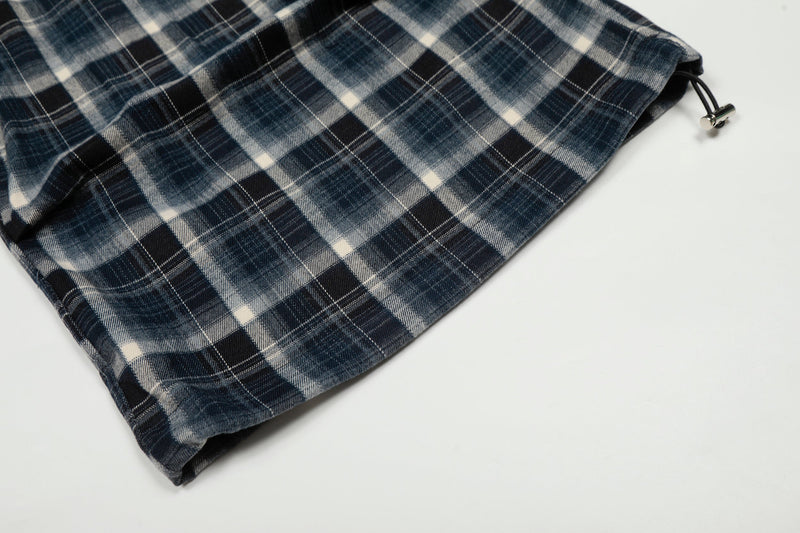 Plaid Cargo Wide-Leg Pants | Patchwork Streetwear Trousers