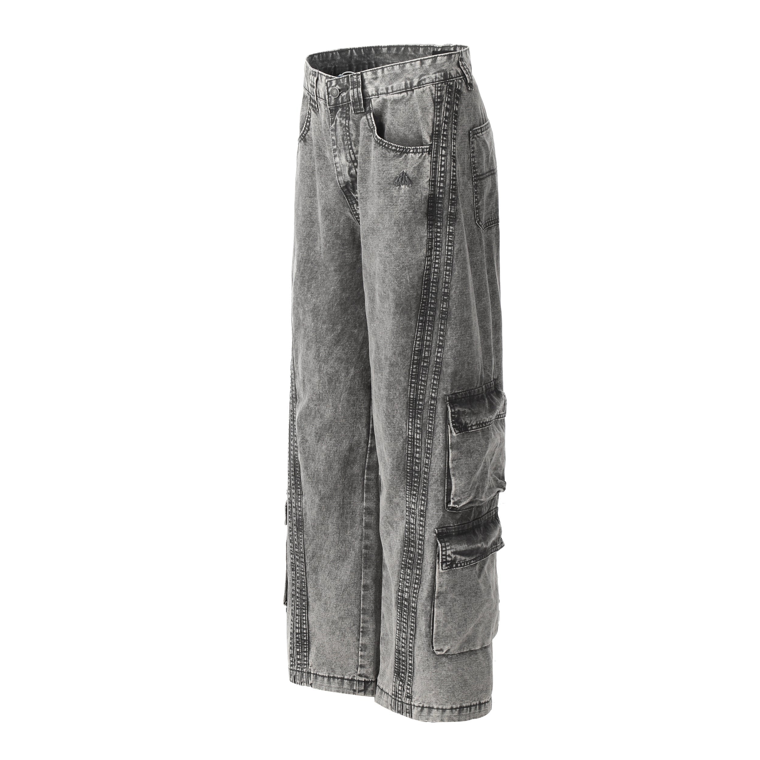 Omirad Vintage Wash Wide-Leg Cargo Jeans | Multi-Pocket