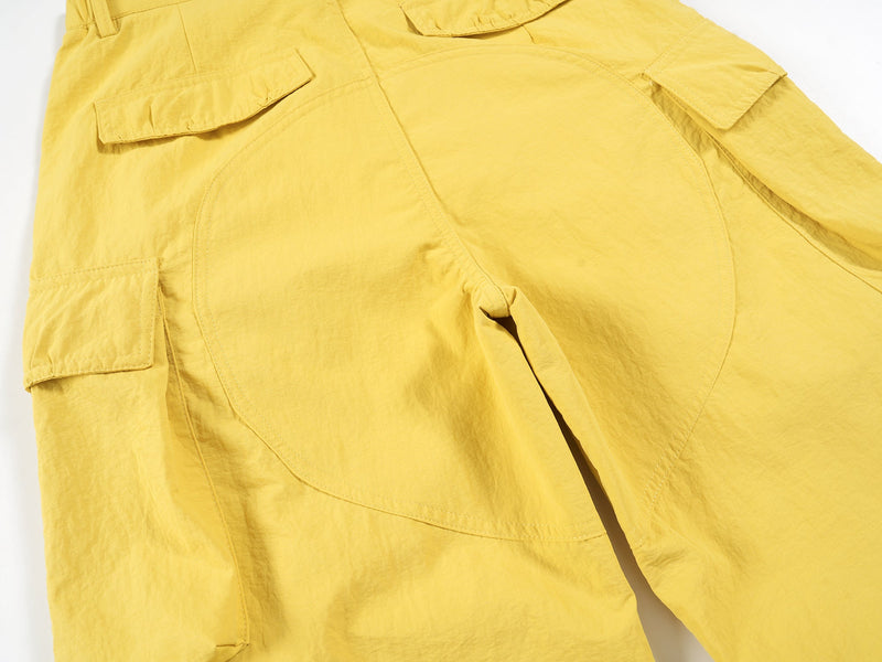Wide-Leg Nylon Cargo Pants | Y2K Street Style