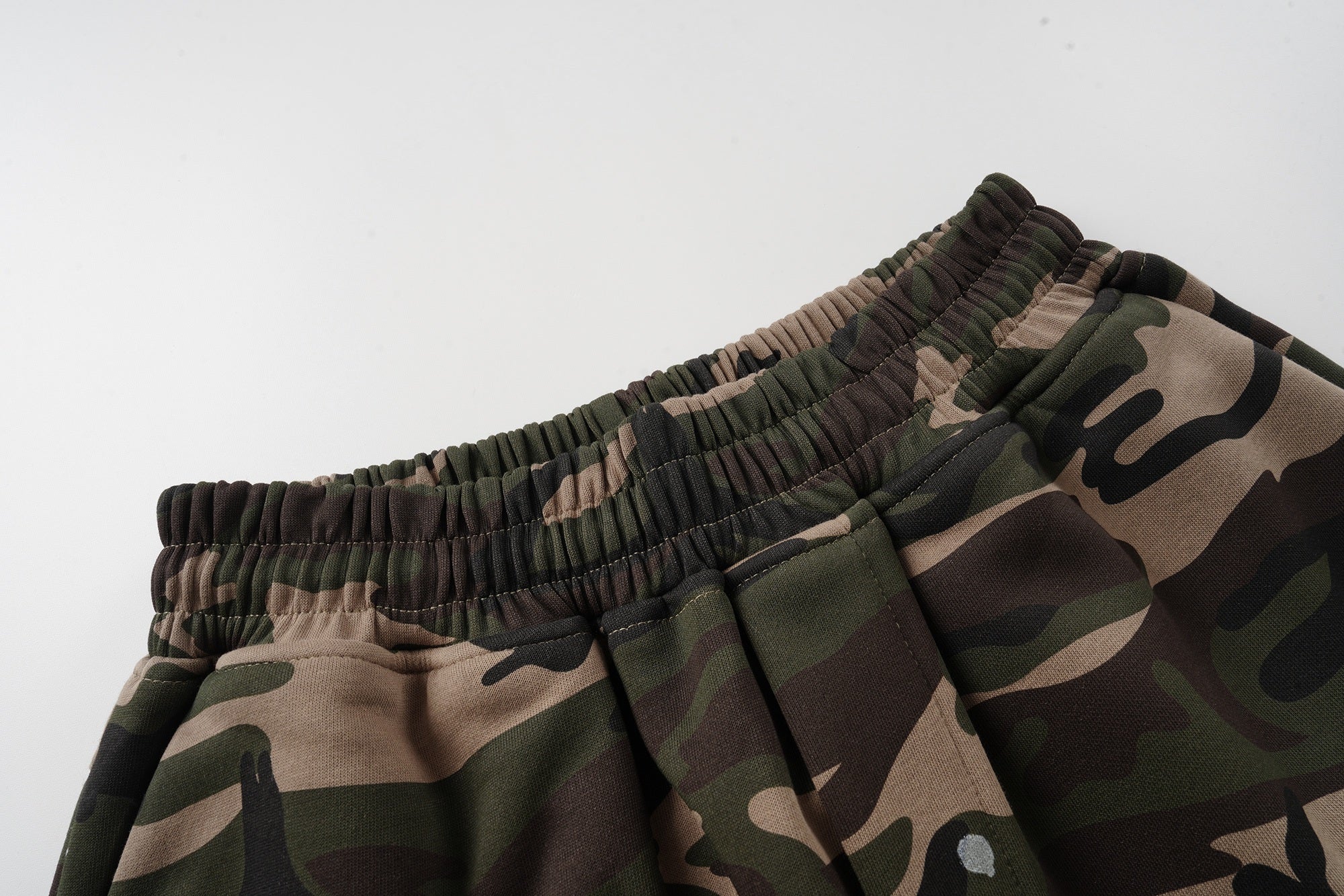 Camo Patchwork Baggy Shorts | Paint Splatter Streetwear