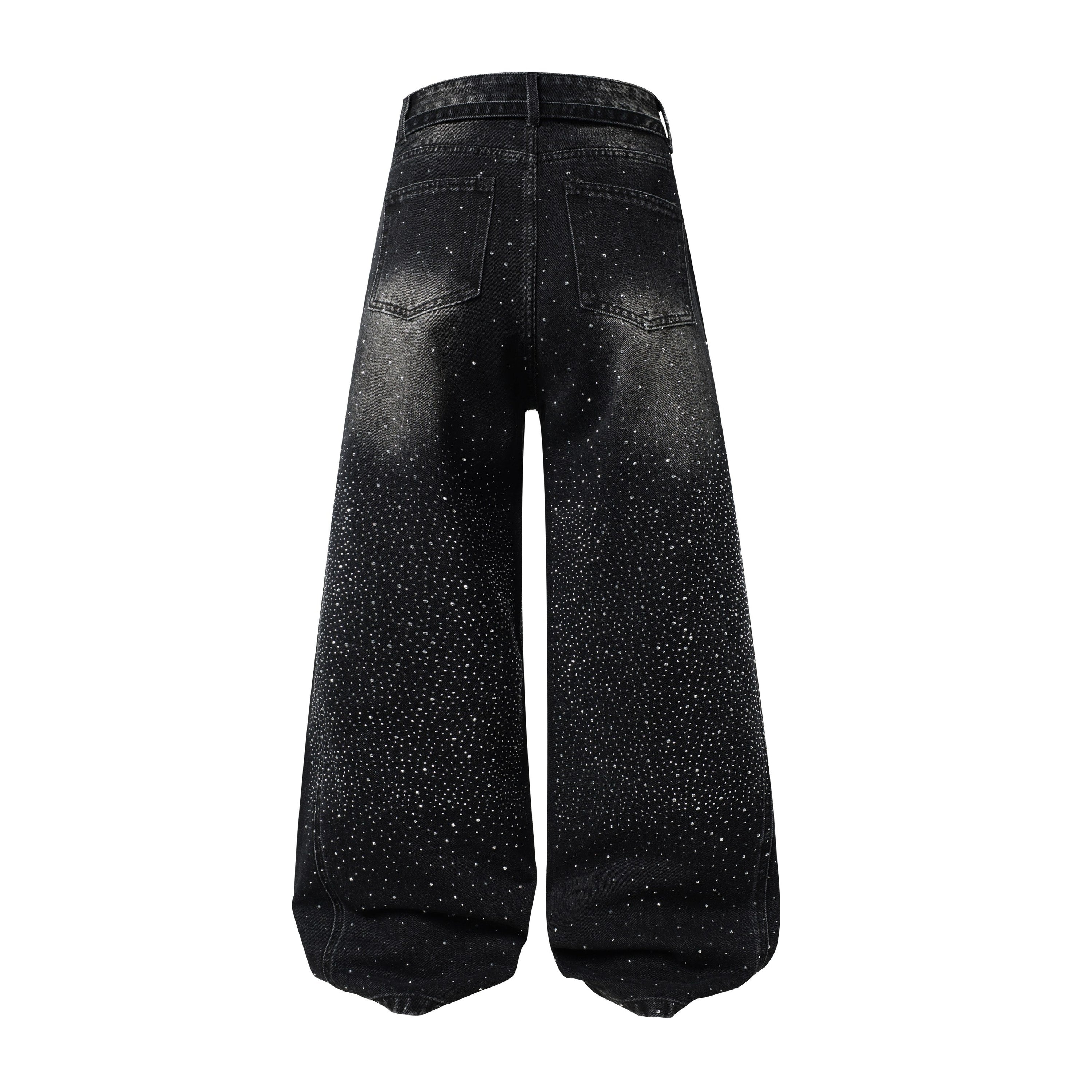 Omirad Starlight Dust Wide-Leg Baggy Jeans | Rhinestone Denim