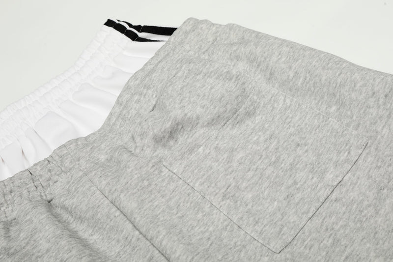 Varsity Patch Wide-Leg Sweatpants | Contrast Double Waist