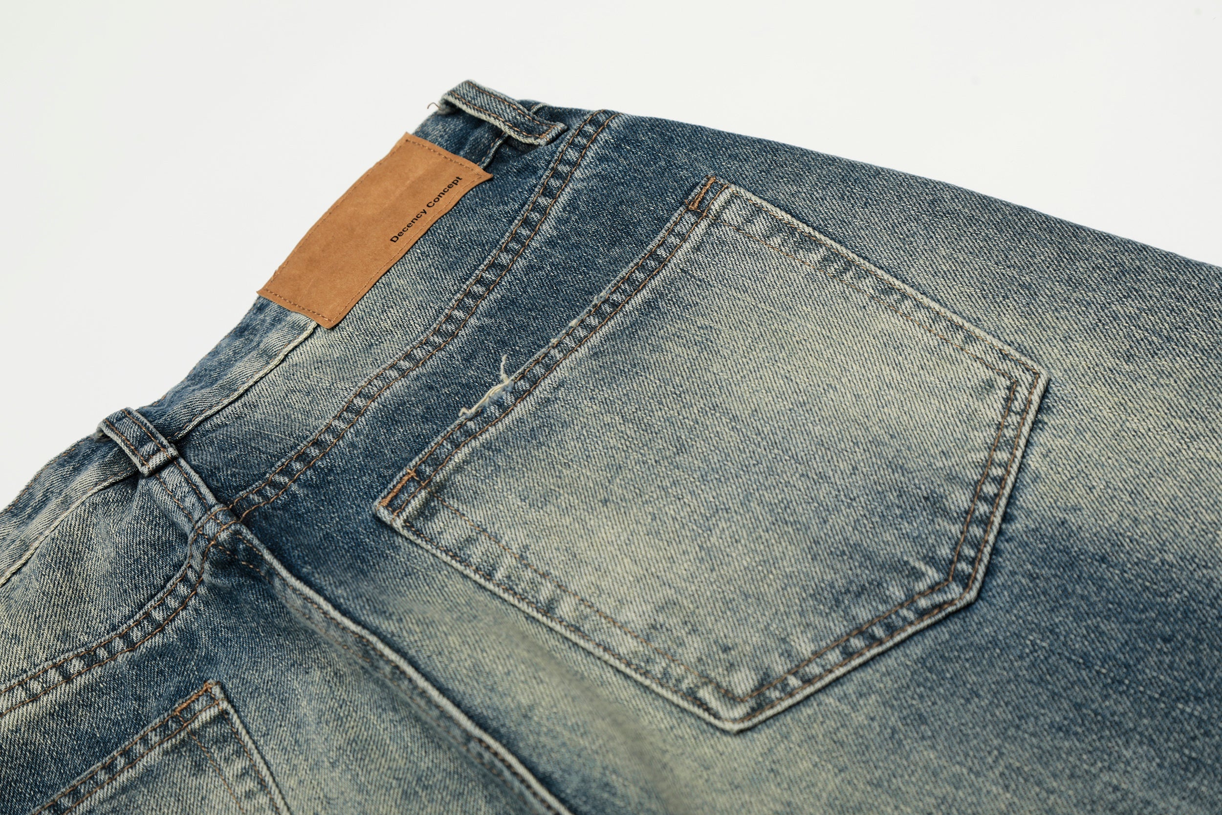Omirad Vintage Washed Distressed Wide-Leg Jeans