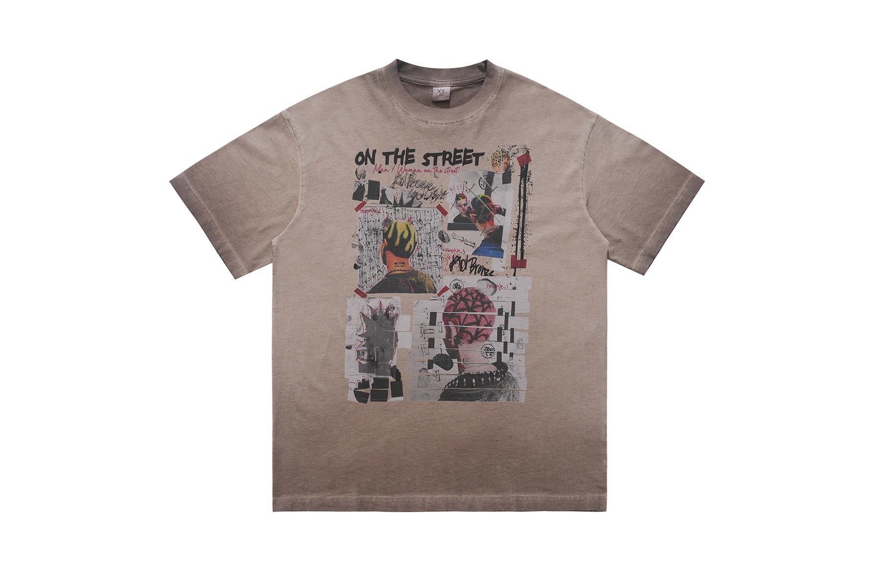 Omirad On The Street Vintage Wash Collage Graphic Tee