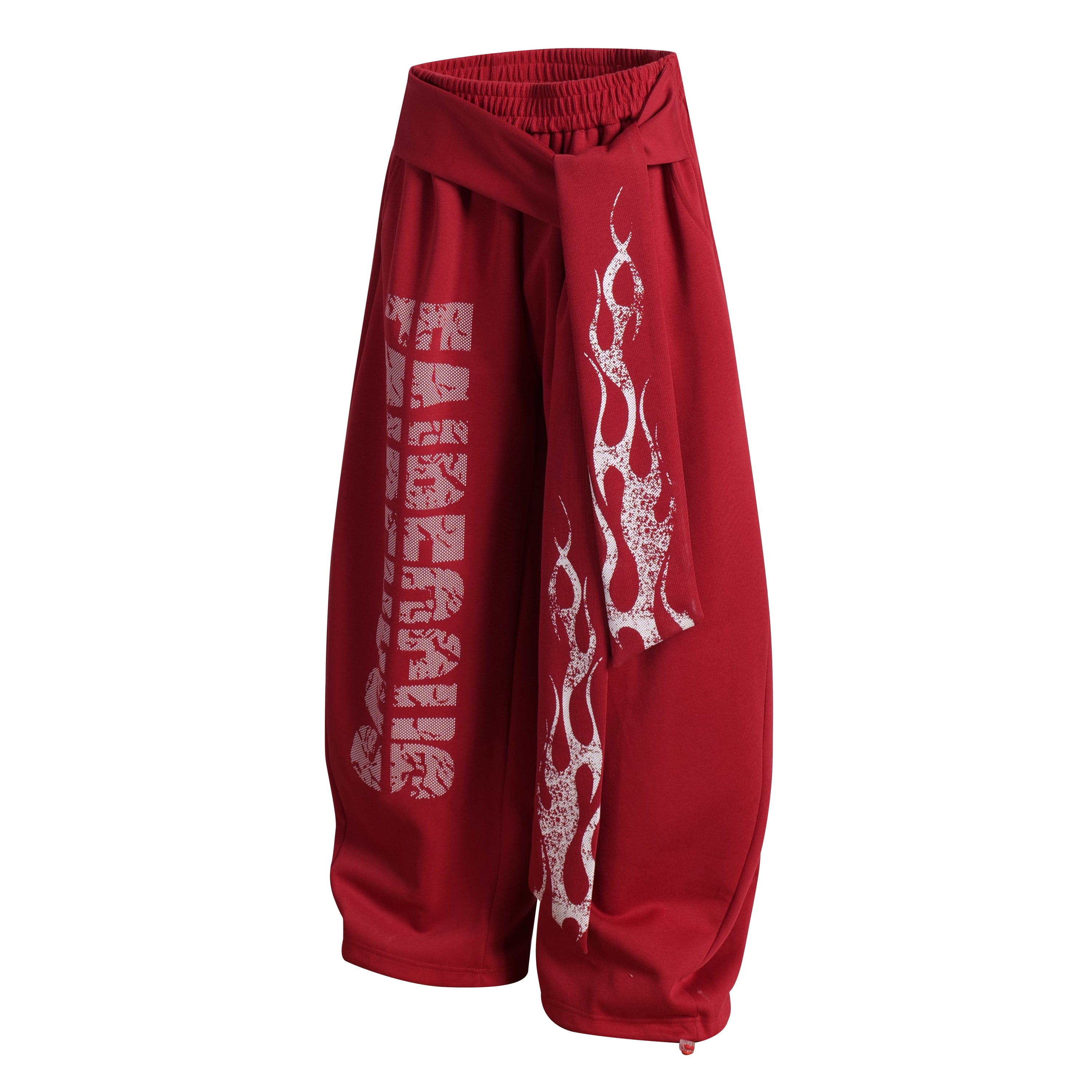 Fairfocus Flame Wrap Wide-Leg Pants | Streetwear Joggers