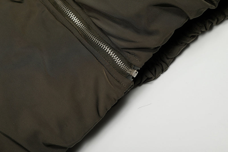 Faux Fur Collar Utility Bomber Jacket | Oversized Fit