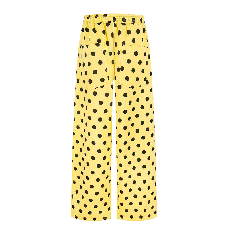Battle Kid Polka Dot Wide-Leg Cargo Pants with Charms