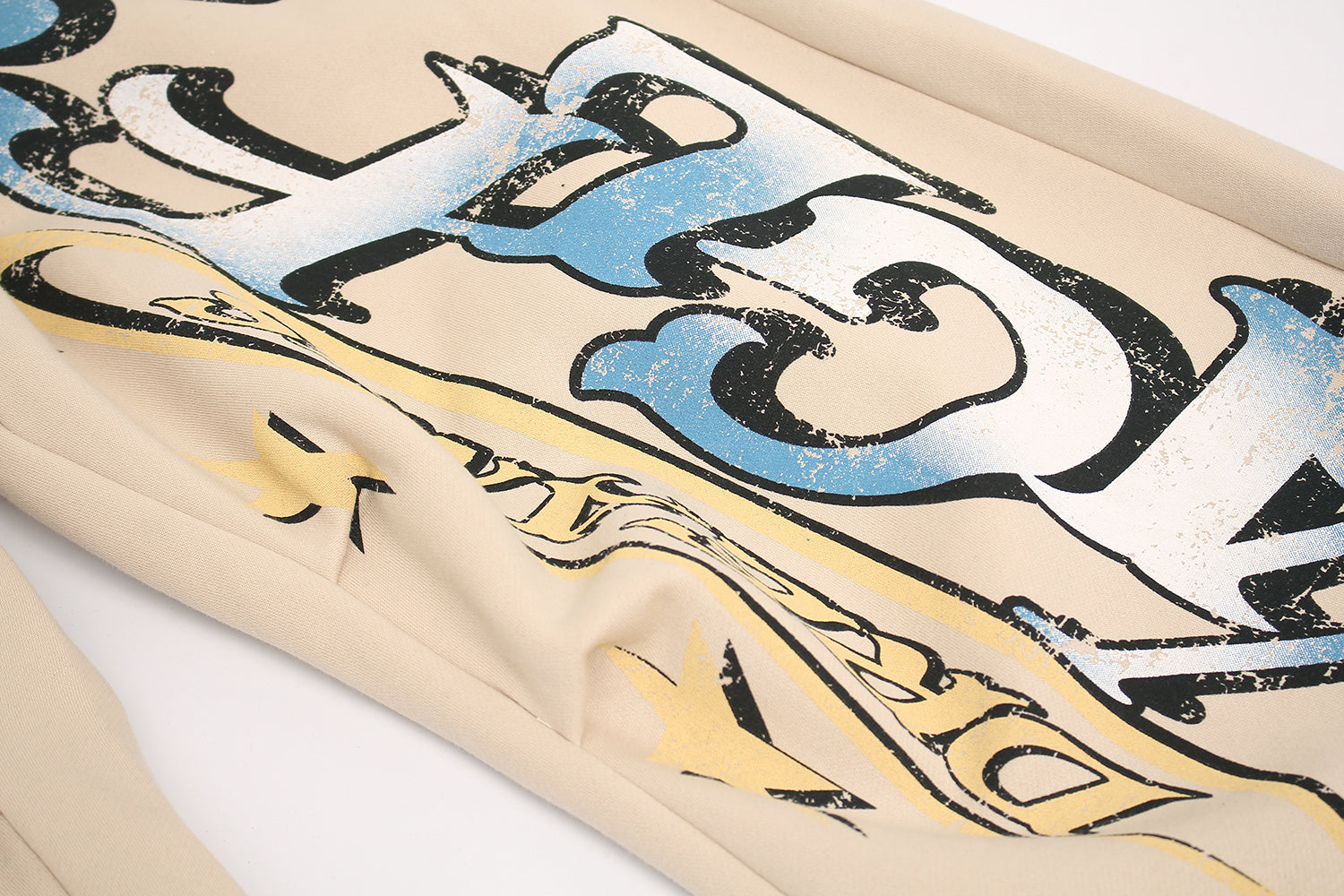Fleece-Lined Letter Graphic Wide-Leg Sweatpants | SEAKOFF