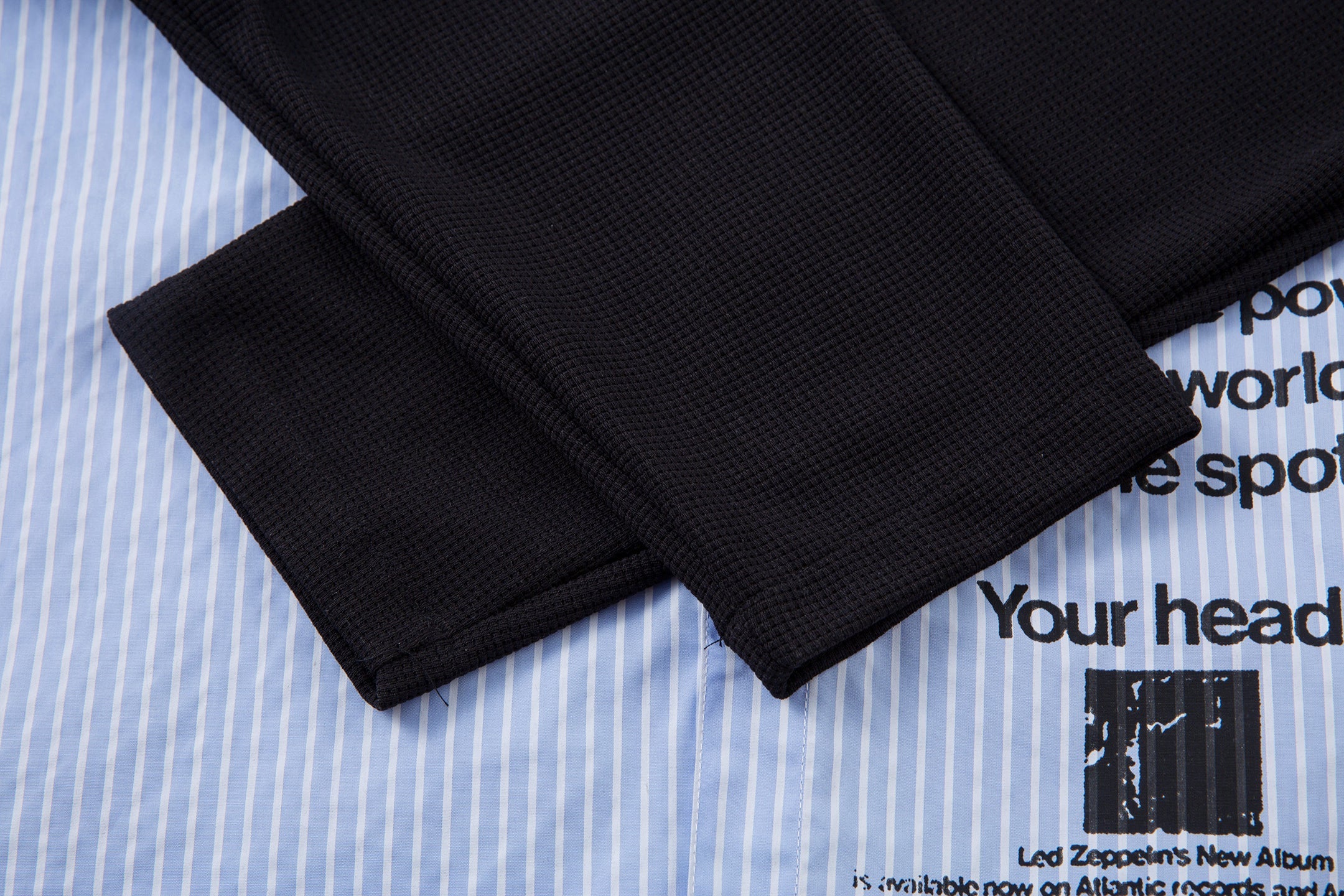 Punk Zine Graphic Layered Pinstripe Shirt | Streetwear
