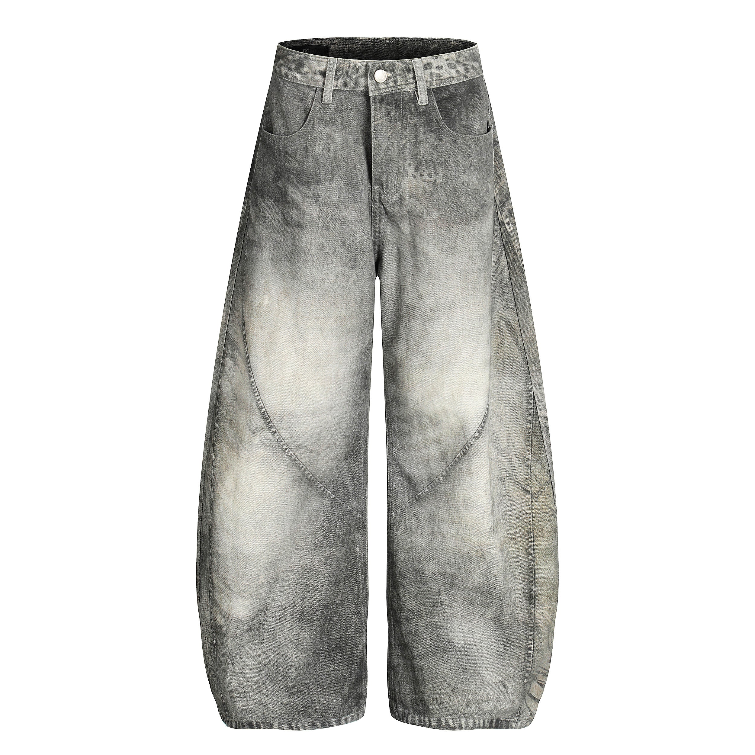 Omirad Washed Curved Barrel-Leg Denim Pants | SEAKOFF