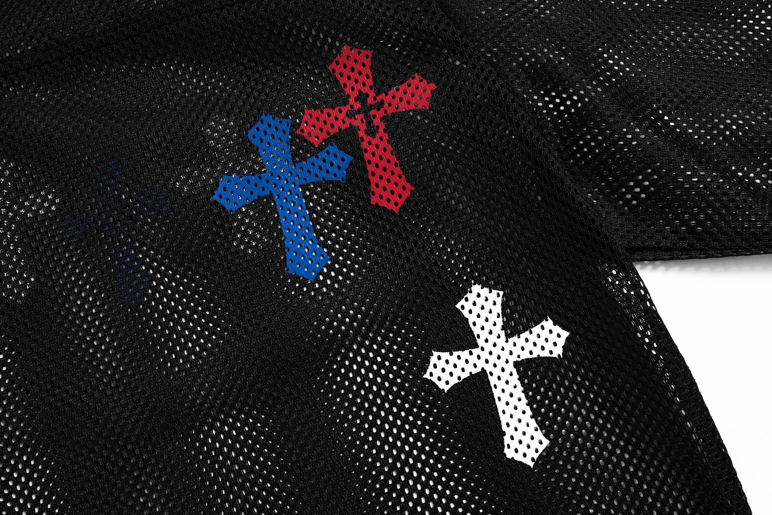 Omirad Multi-Cross Mesh Jersey Tee | Boxy Athletic Graphic Shirt