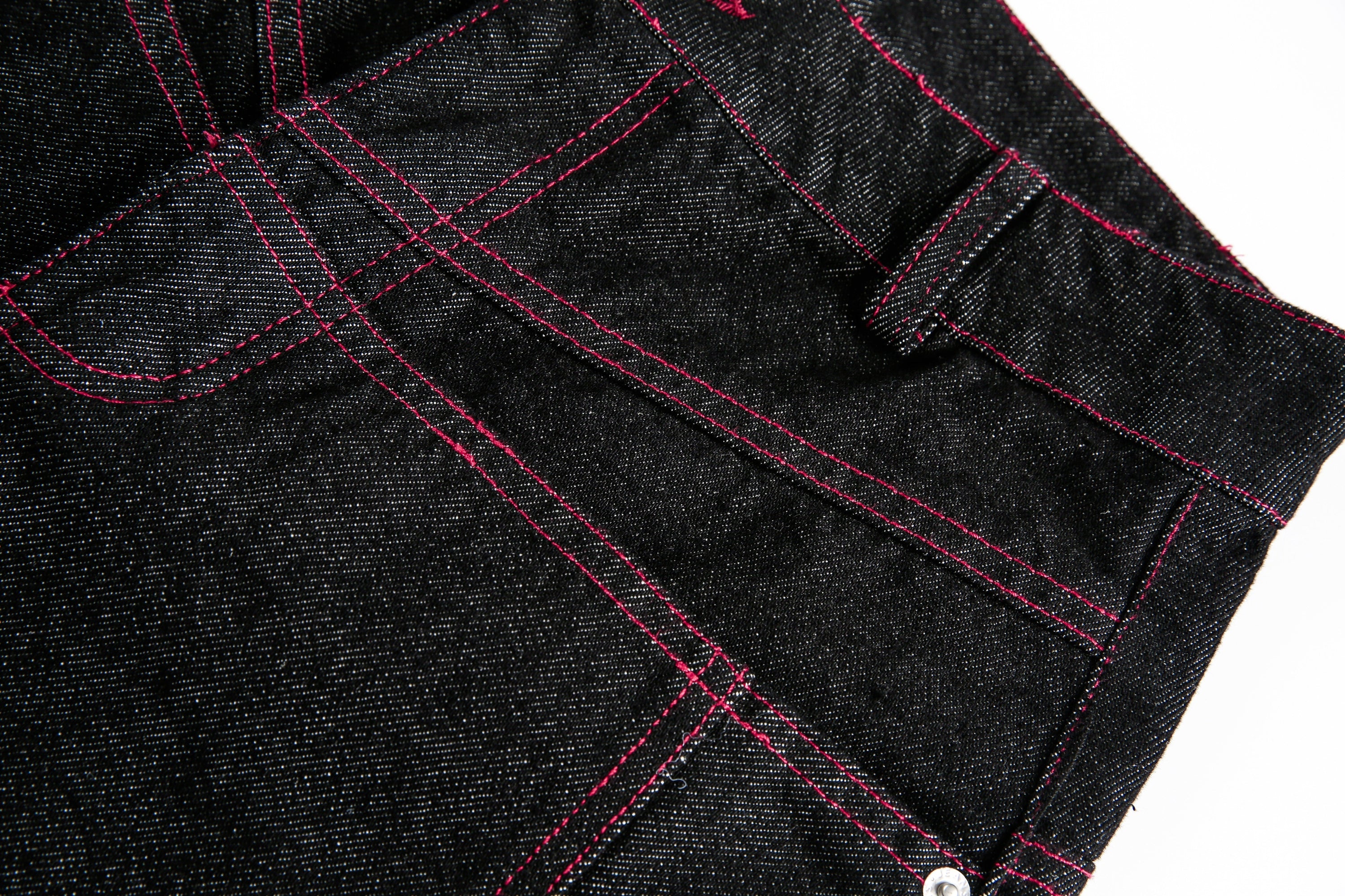 Omirad Red Stitch Barrel Denim Pants | Wide Leg Jeans